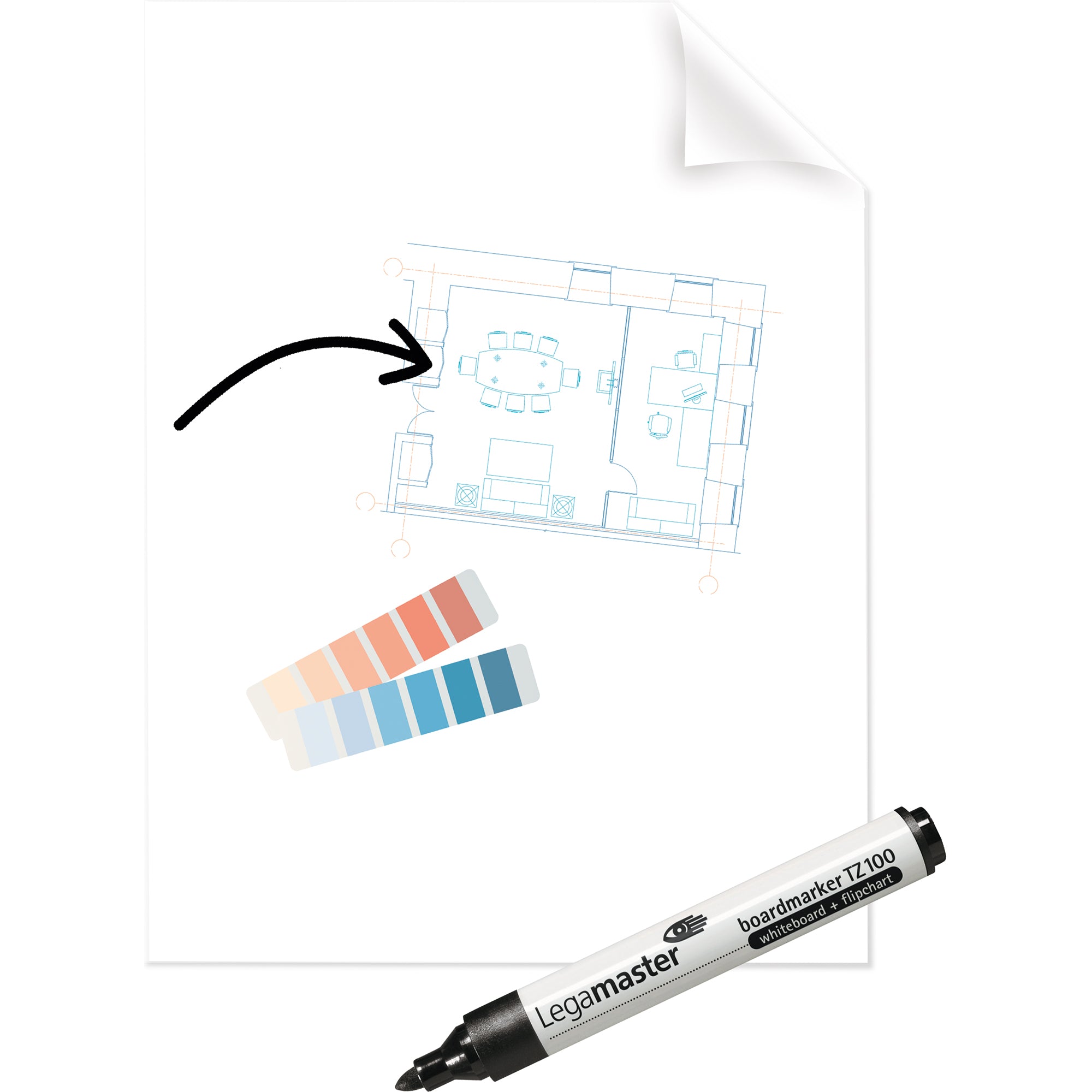 Legamaster Flipchartfolie Magic-Chart Clearboard