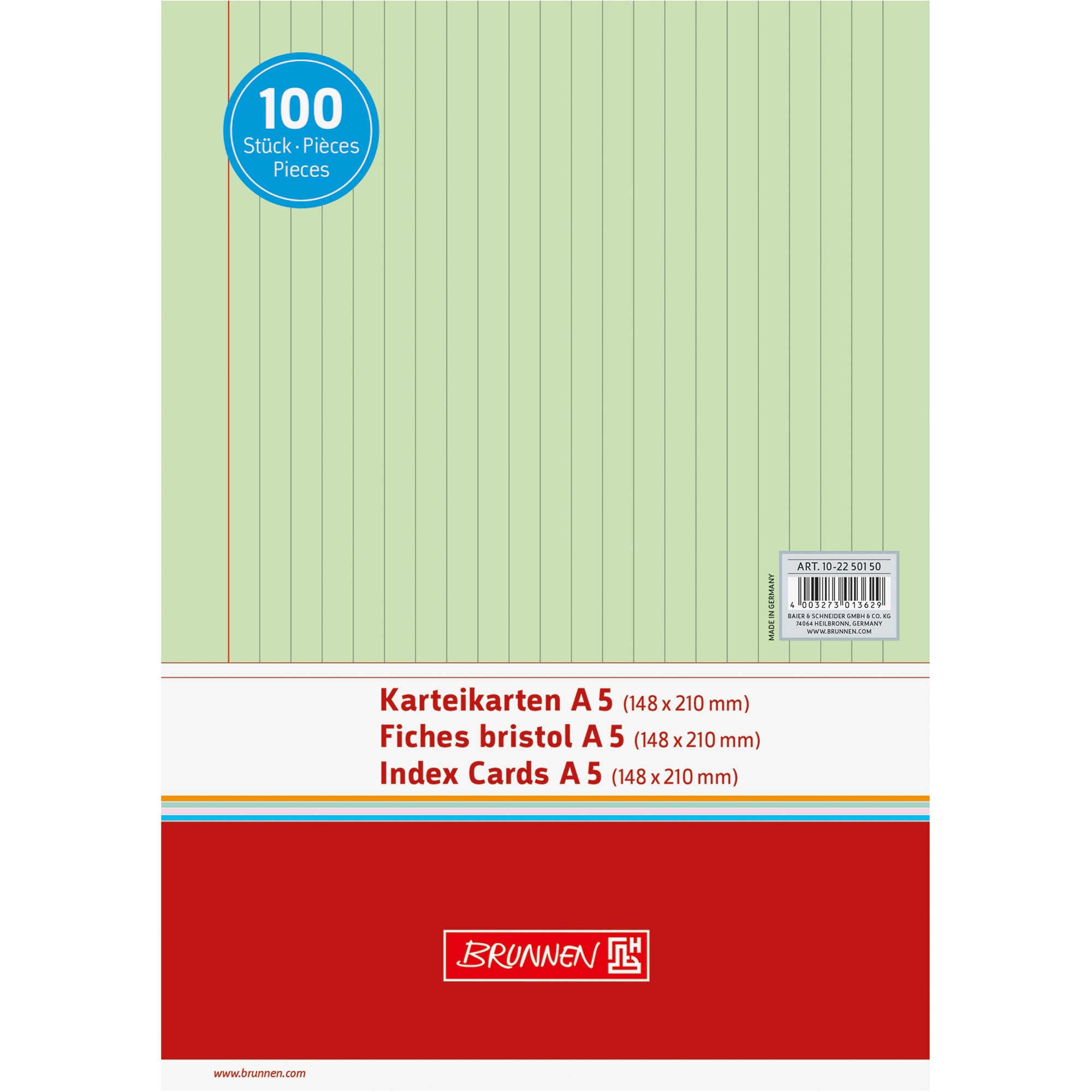 Brunnen Karteikarte, DIN A5 quer