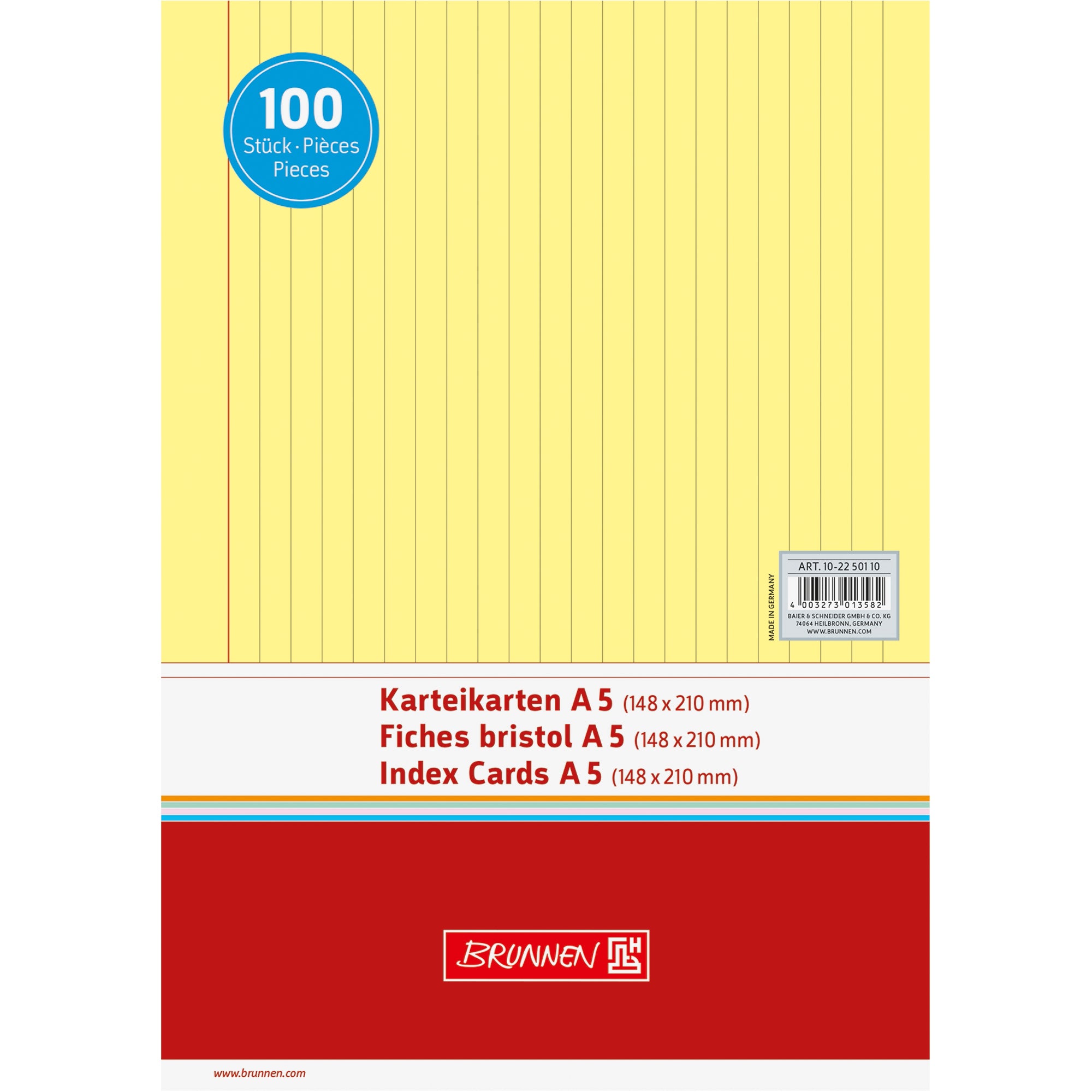 Brunnen Karteikarte, DIN A5 quer