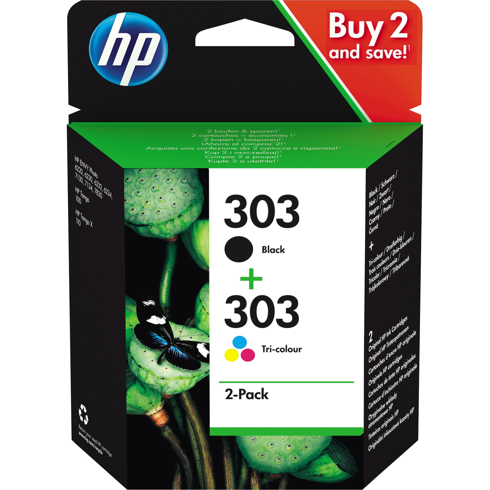HP Tintenpatrone, schwarz, cyan/magenta/gelb