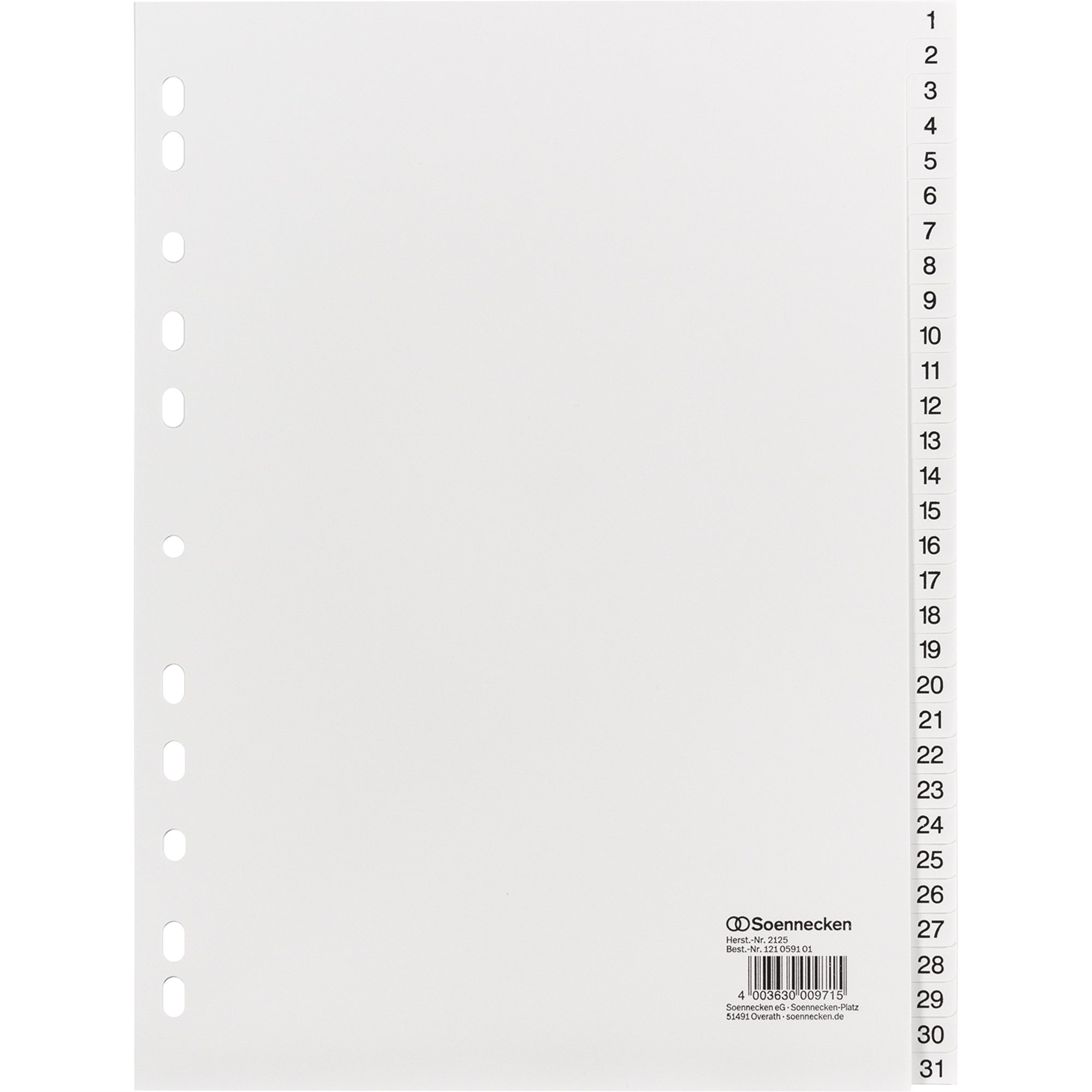 Soennecken Zahlenregister, DIN A4