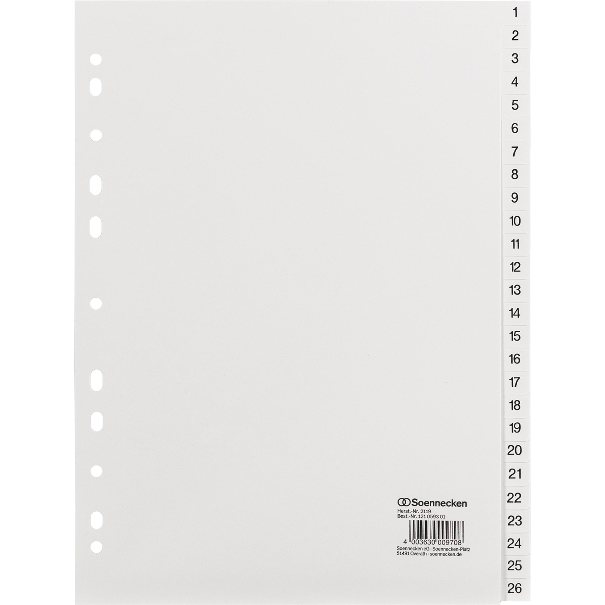 Soennecken Zahlenregister, DIN A4