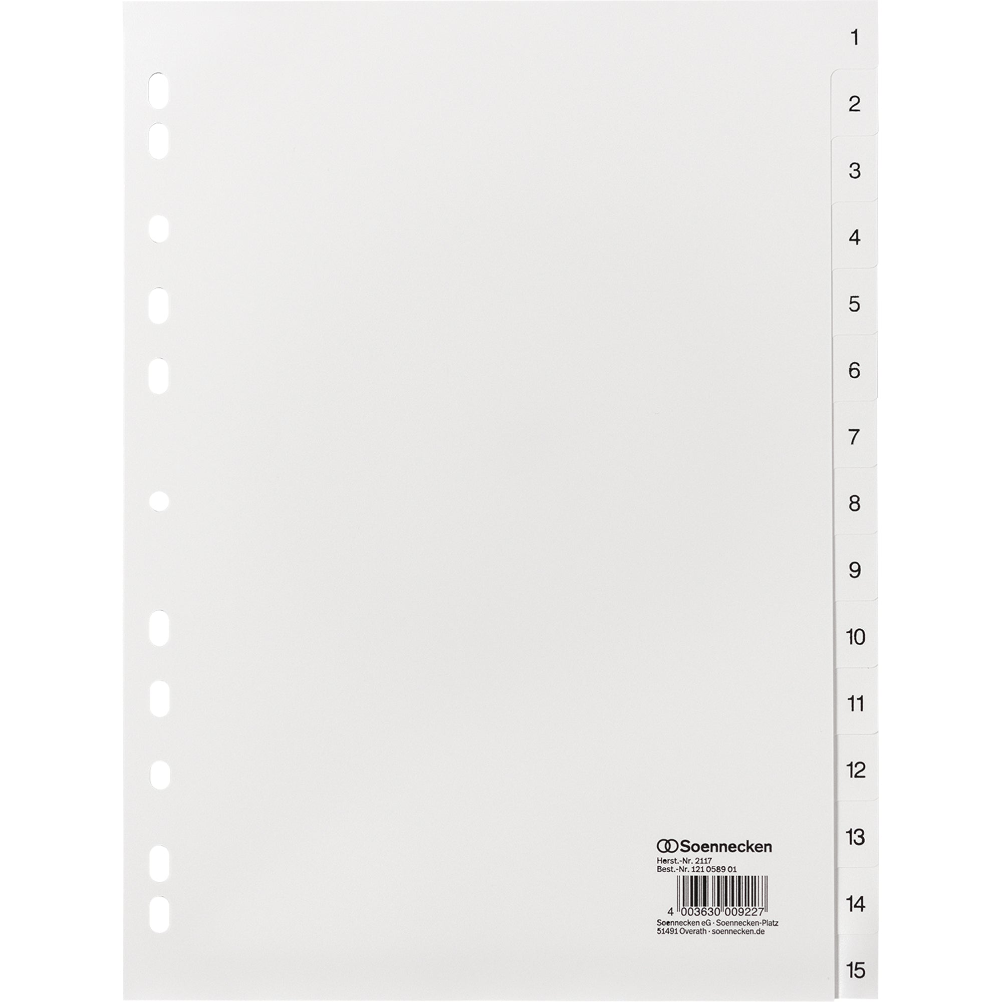 Soennecken Zahlenregister, DIN A4