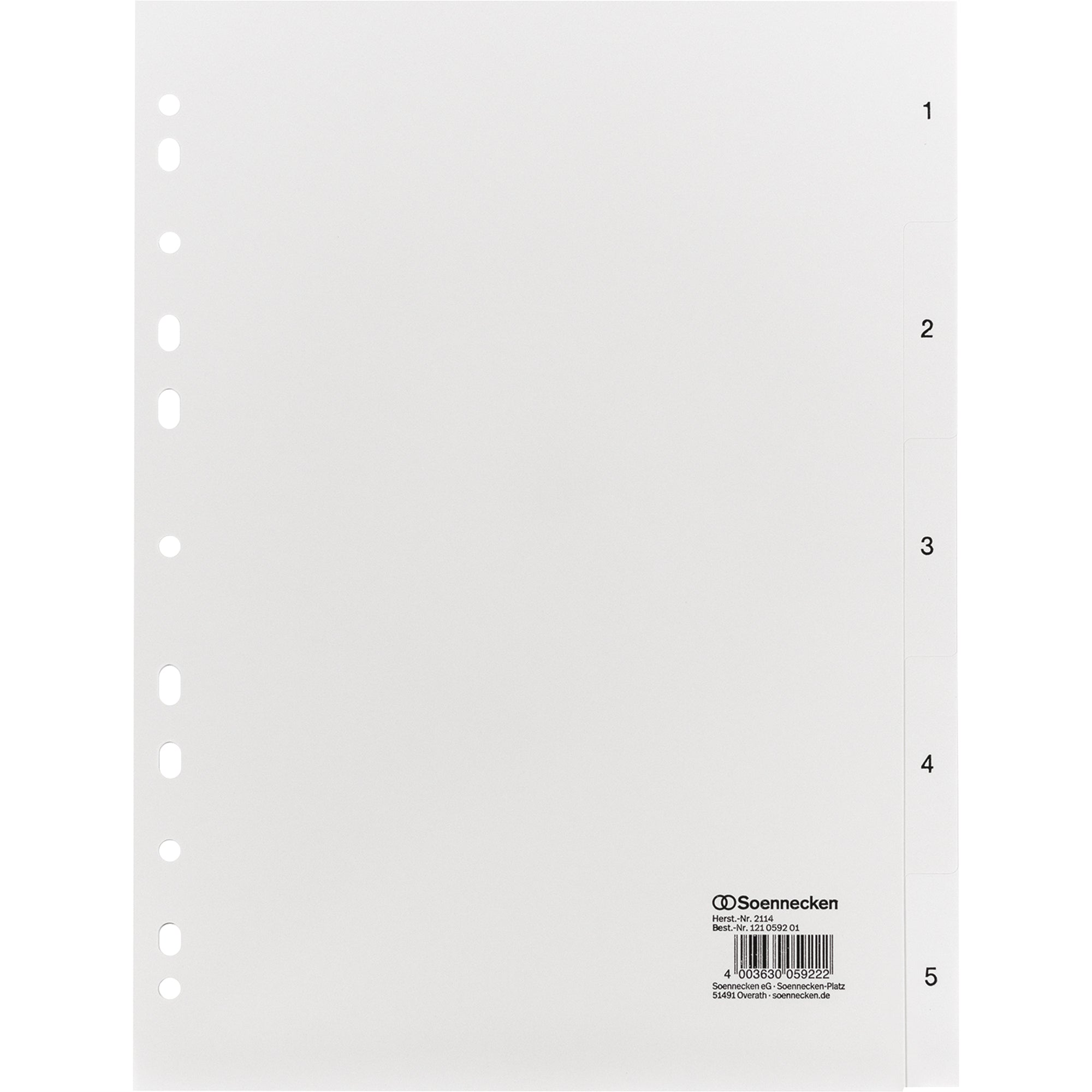 Soennecken Zahlenregister, DIN A4