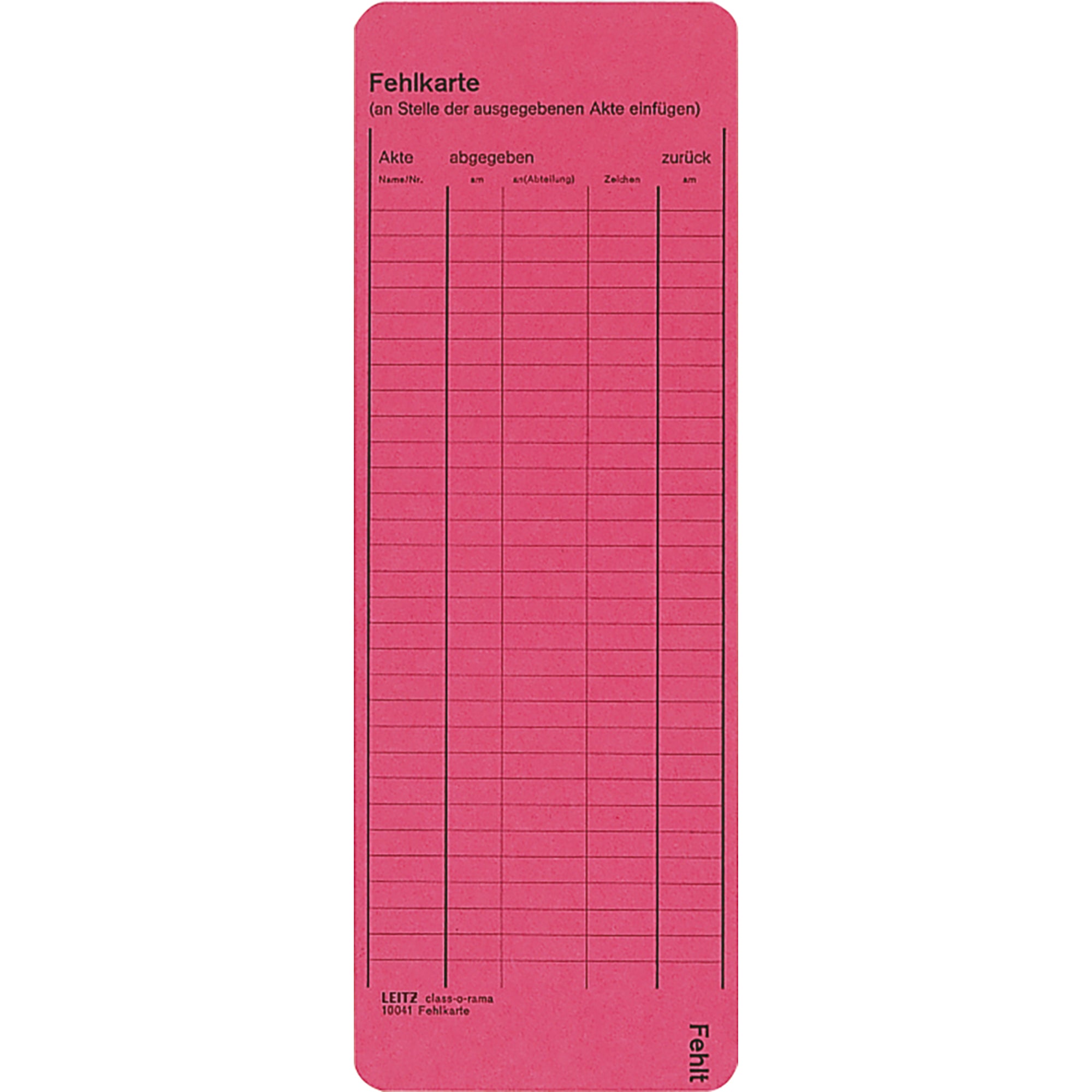 Leitz Einstellfehlkarte