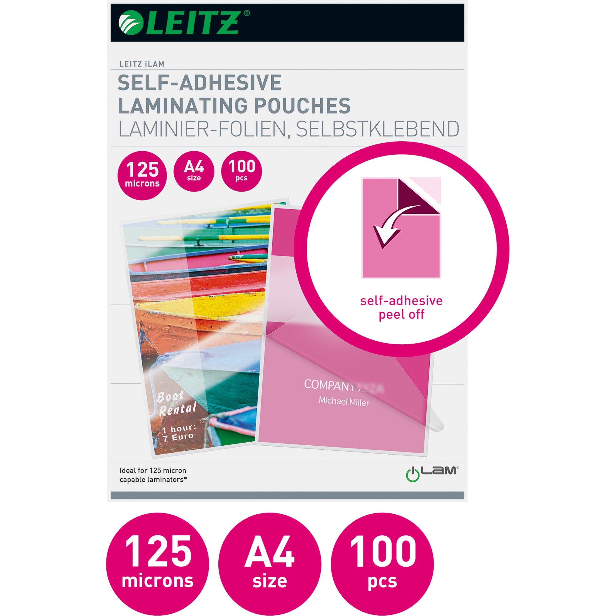 Leitz Folientasche DIN A4 125mic selbstkl. EVA 100 St.