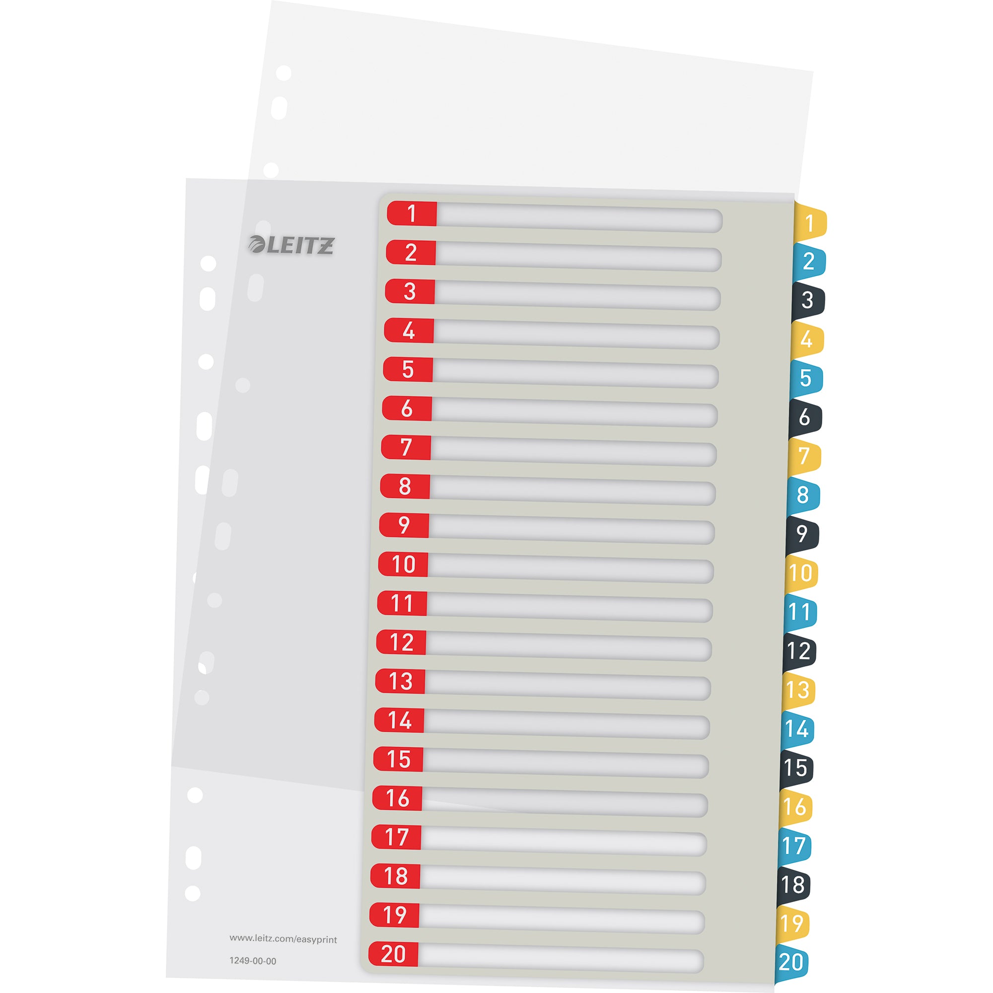 Leitz Zahlenregister Cosy, DIN A4, Überbreite
