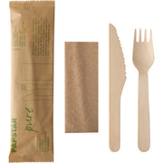 Papstar Besteckset pure Holz Papierbeutel 50St