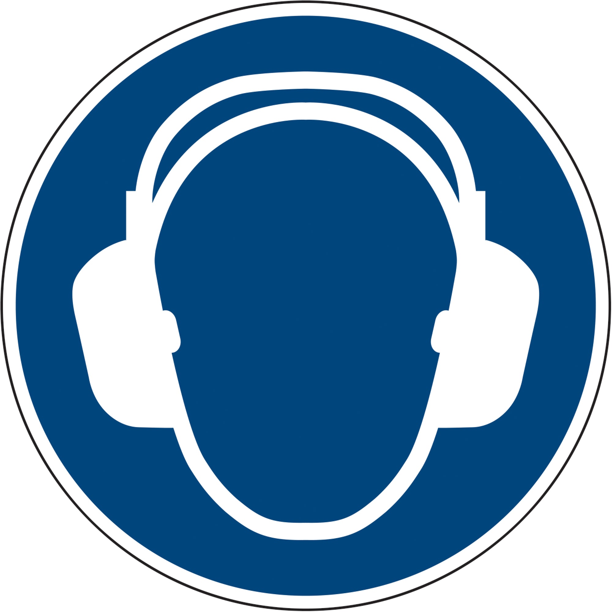 Hinweisschild Gehörschutz benutzen ISO 7010 rund 200mm