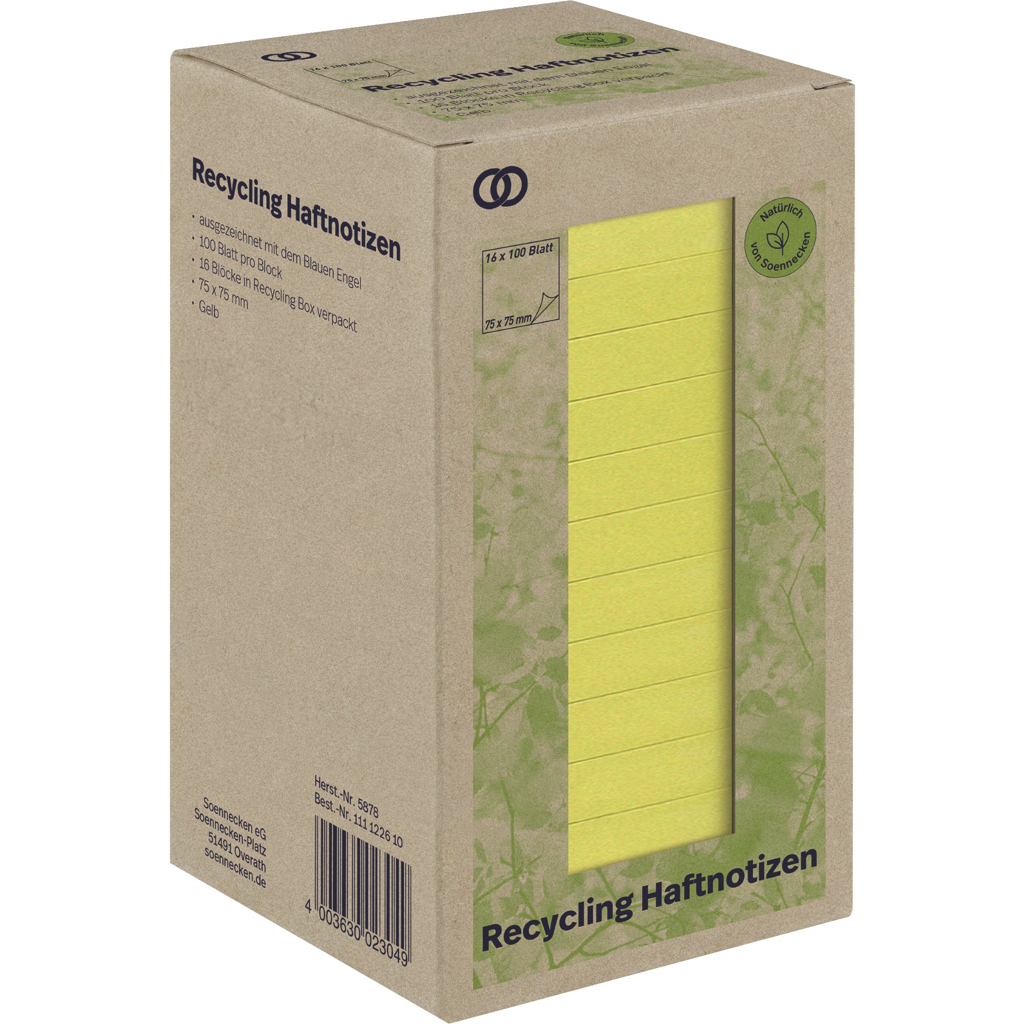 Soennecken Haftnotiz oeco RC 75x75mm 100Bl. ge 16St.