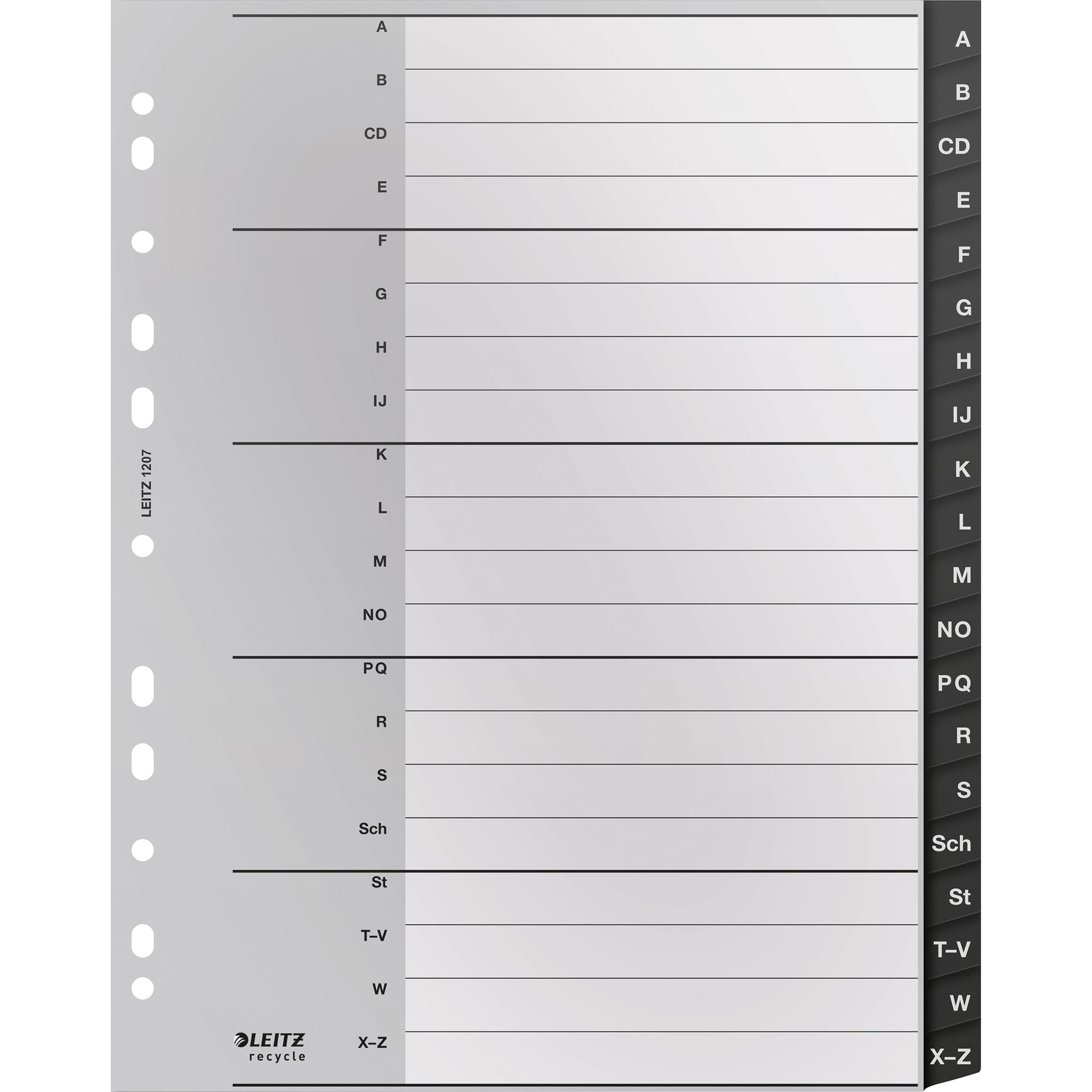 Leitz Zahlenregister Recycle, DIN A4, Überbreite