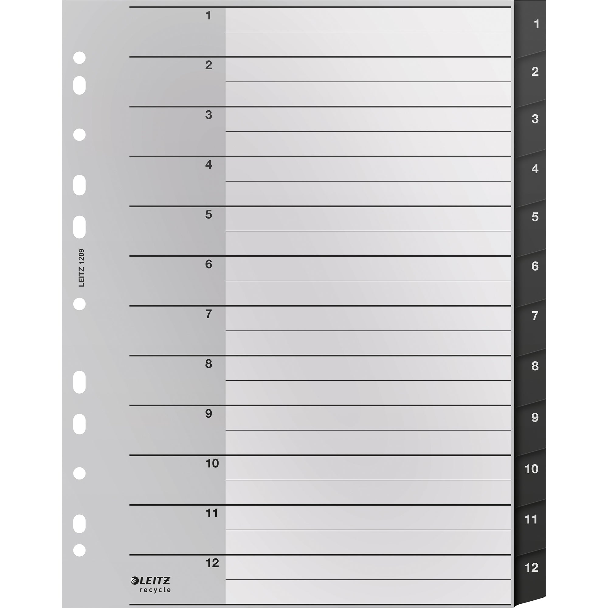 Leitz Zahlenregister Recycle, DIN A4, Überbreite