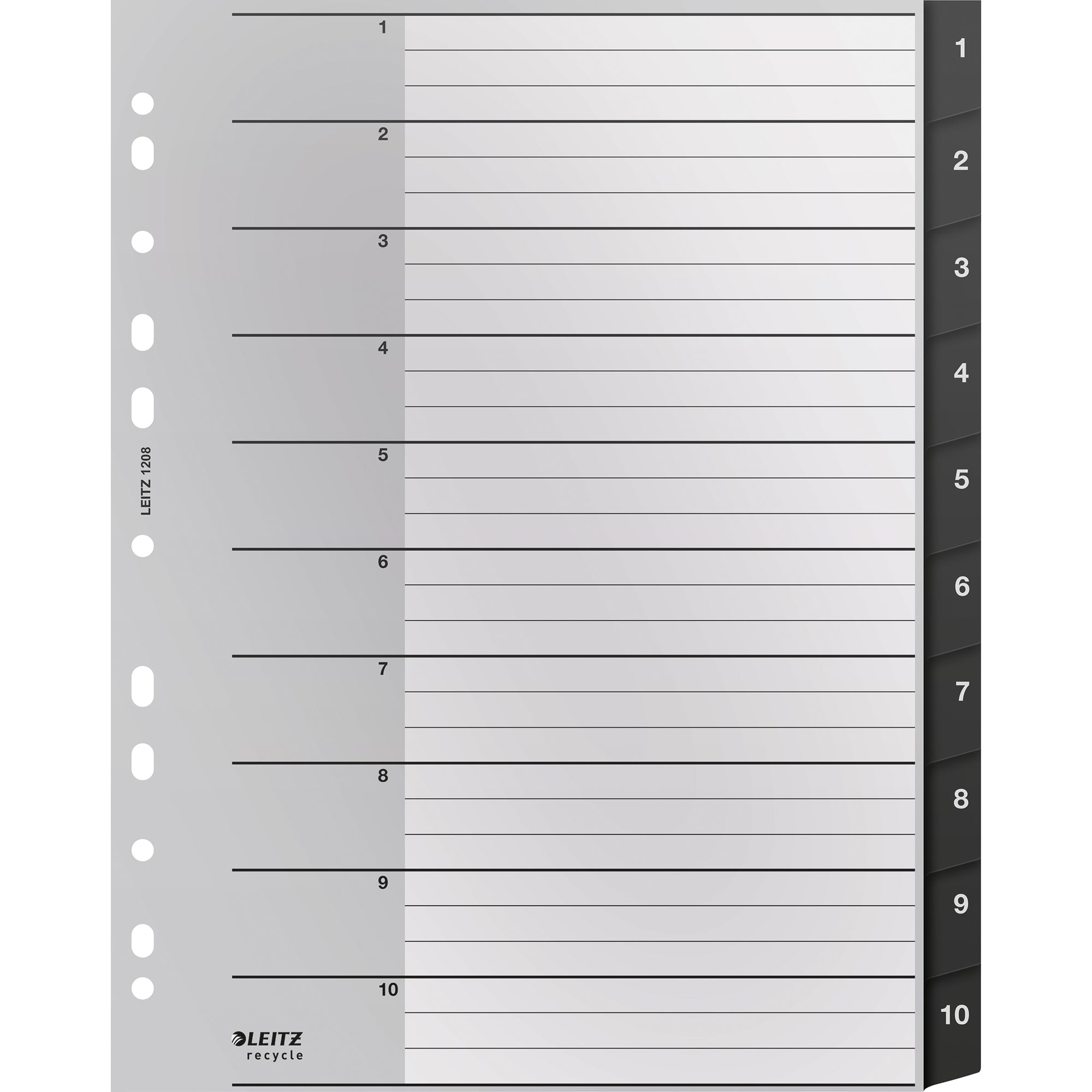 Leitz Zahlenregister Recycle, DIN A4, Überbreite