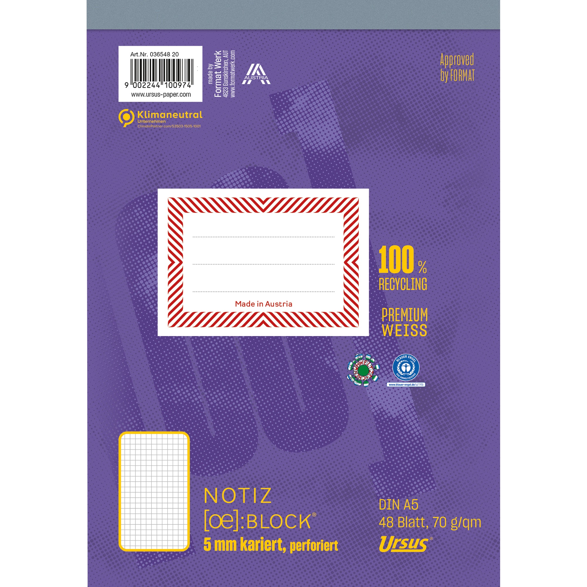 Ursus Notizblock Green, DIN A5