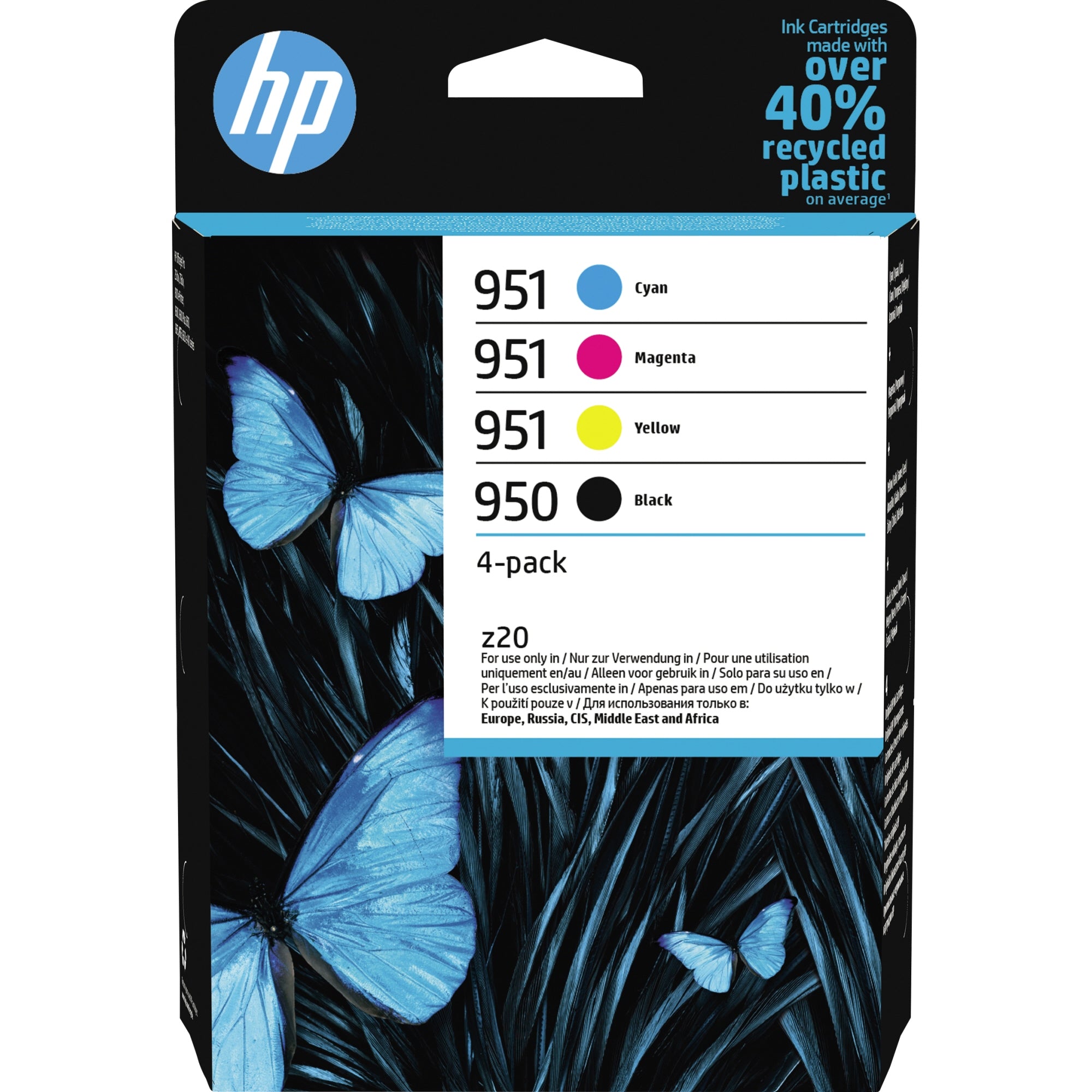 HP Tintenpatrone, schwarz, cyan, magenta, gelb