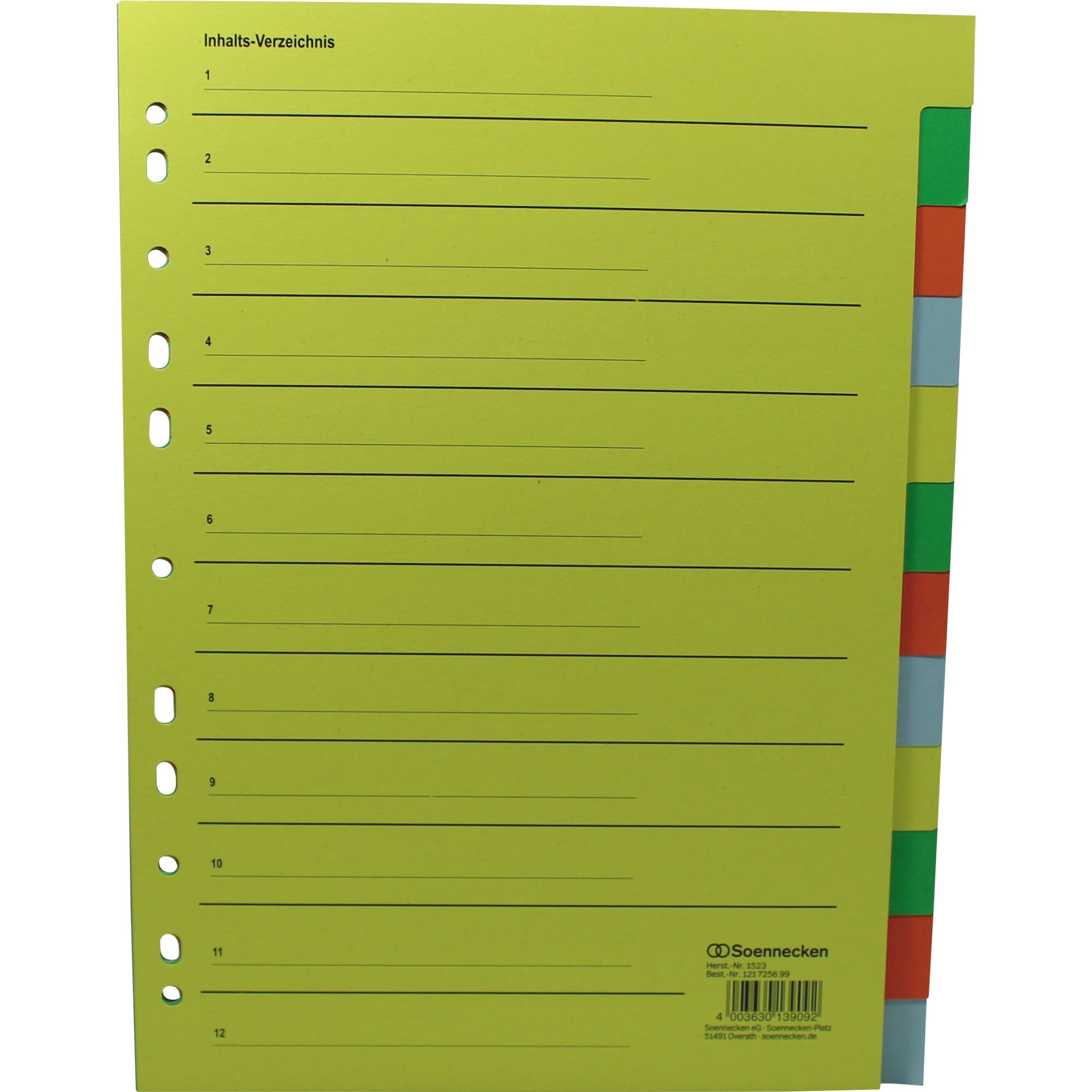 Soennecken Ordnerregister, DIN A4