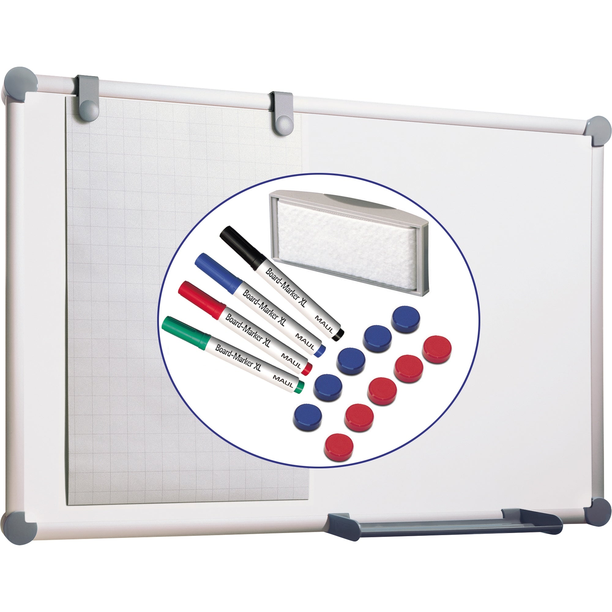 Maul Whiteboard 2000 MAULpro Set 90x120cm kunststoffbesch.