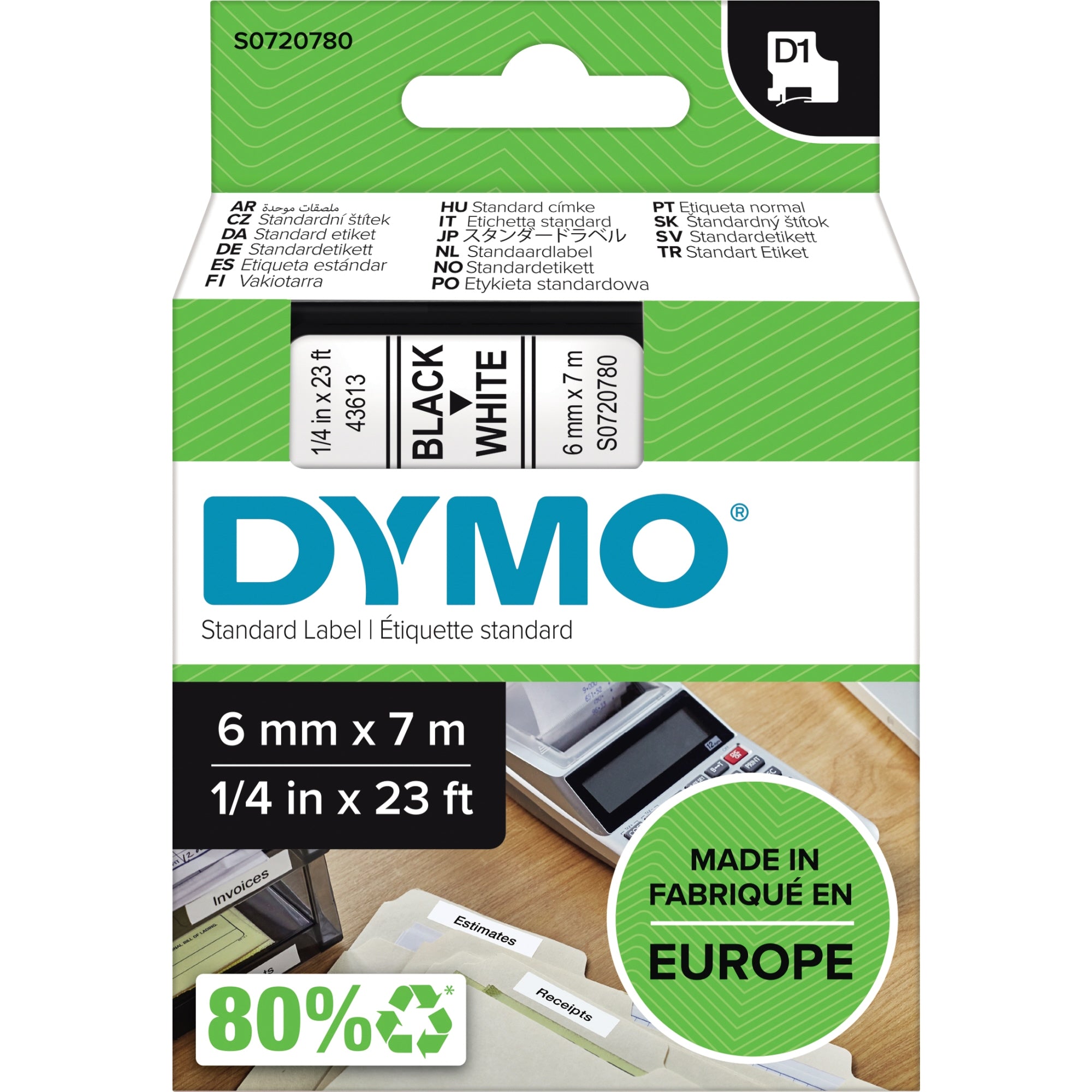 Dymo Schriftbandkassette, 6 mm x 7 m (B x L)