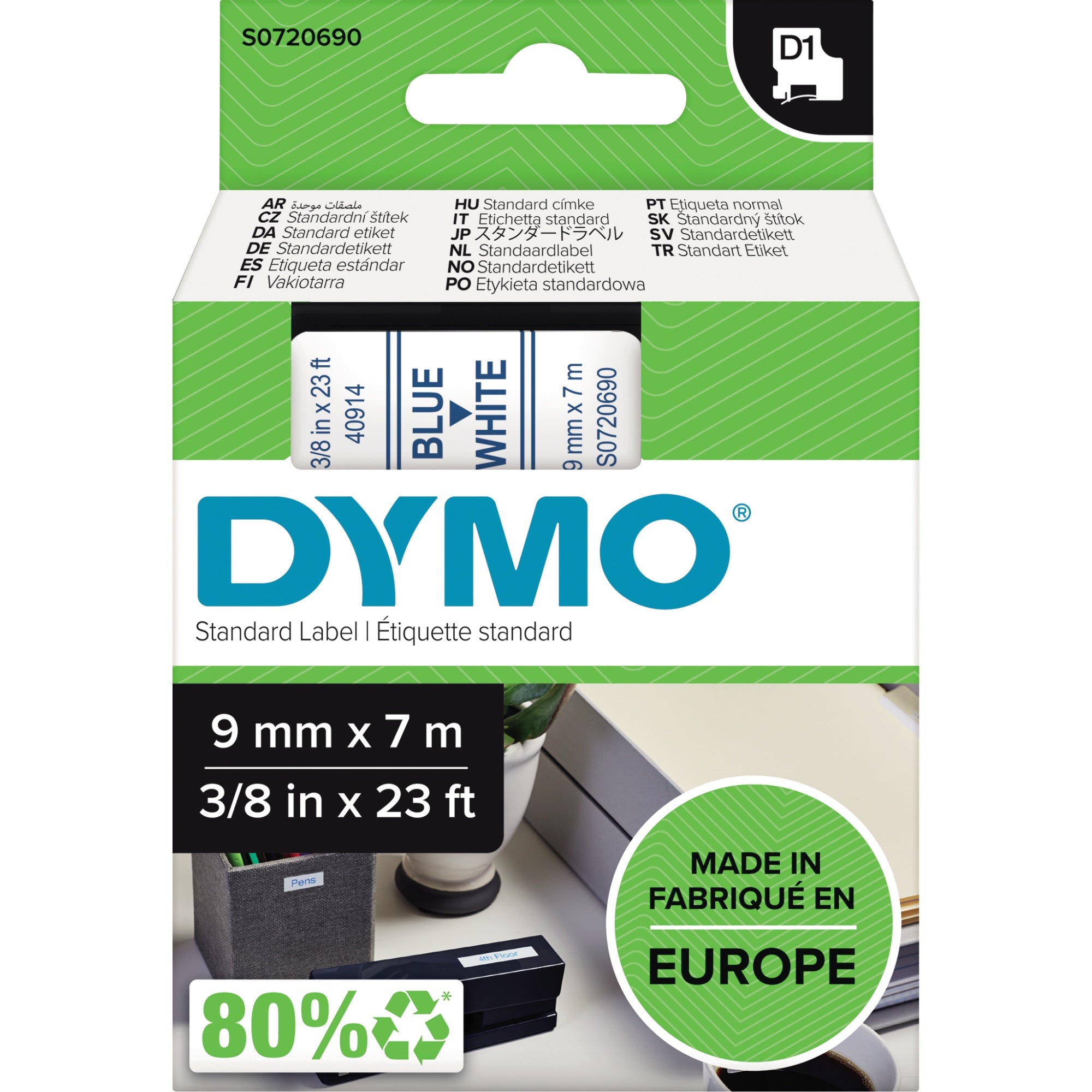 Dymo Schriftbandkassette, 9 mm x 7 m (B x L)