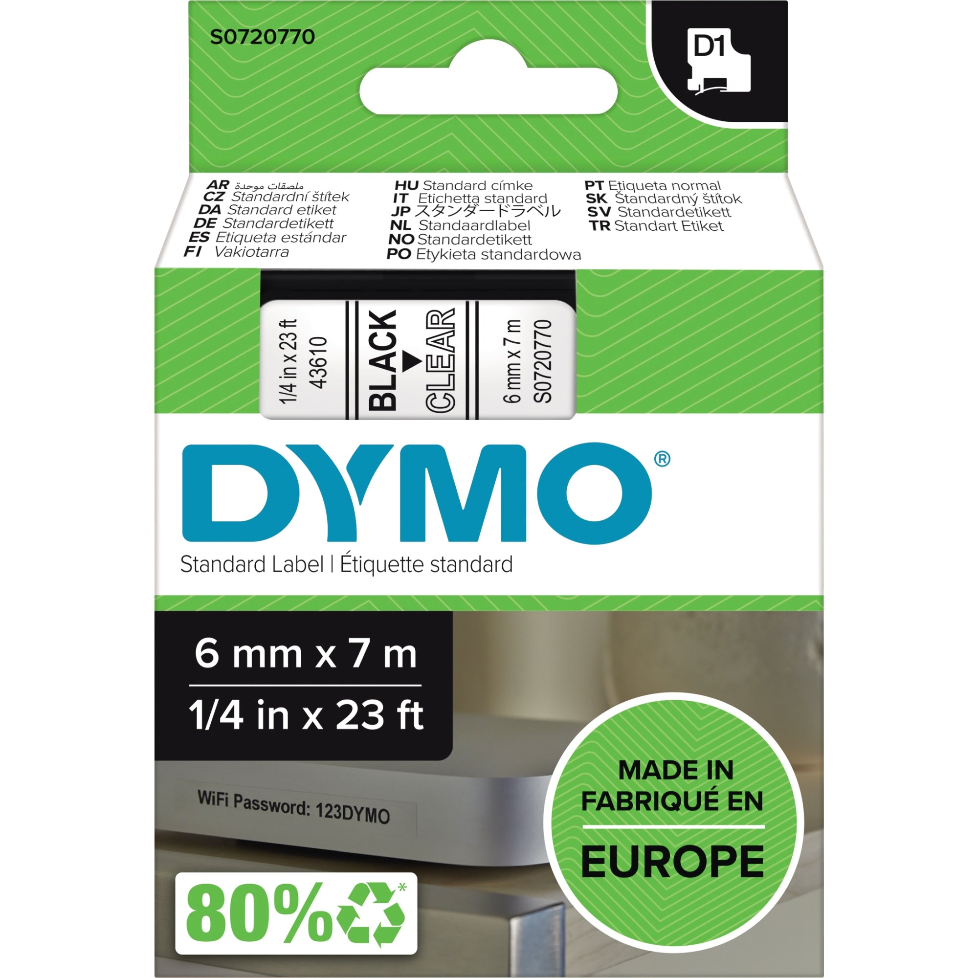 Dymo Schriftbandkassette, 6 mm x 7 m (B x L)