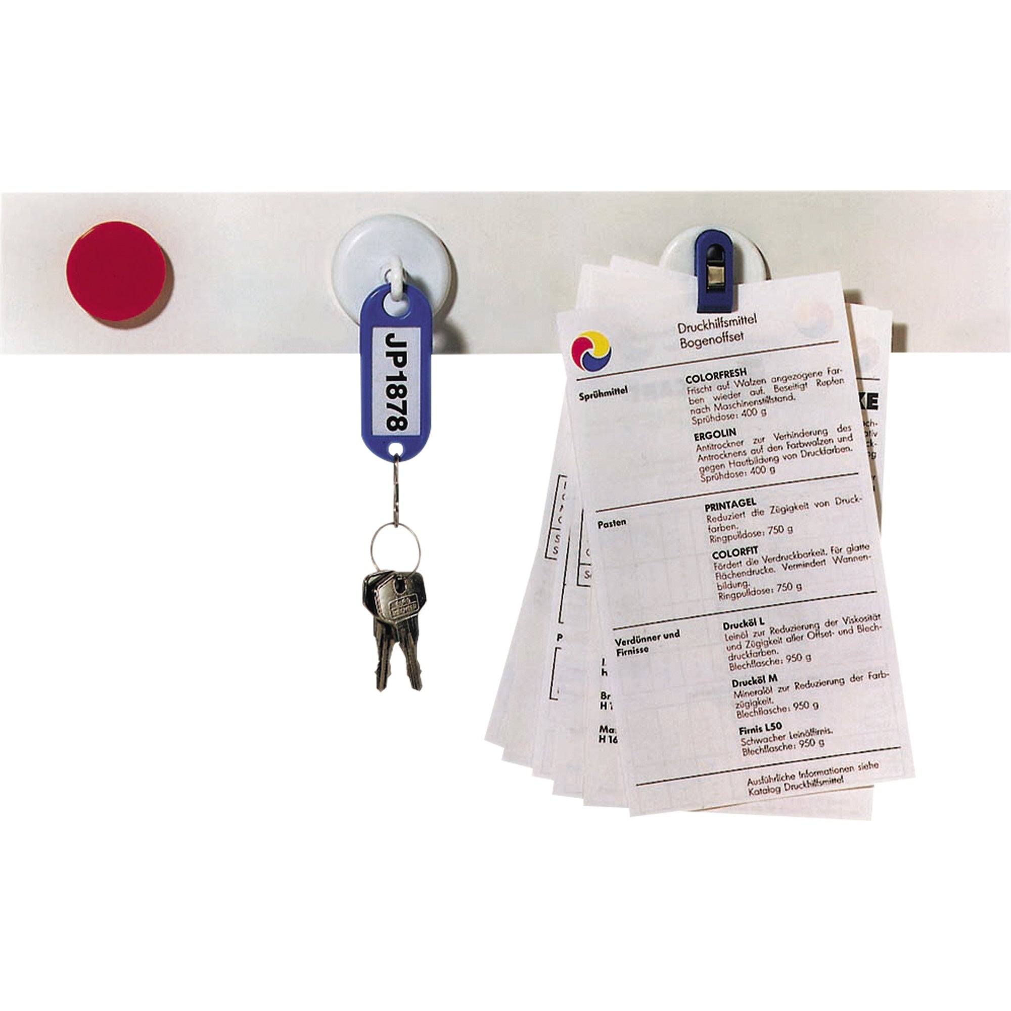 Franken Magnetleiste 5x100cm weiß +4Magnete 32mm