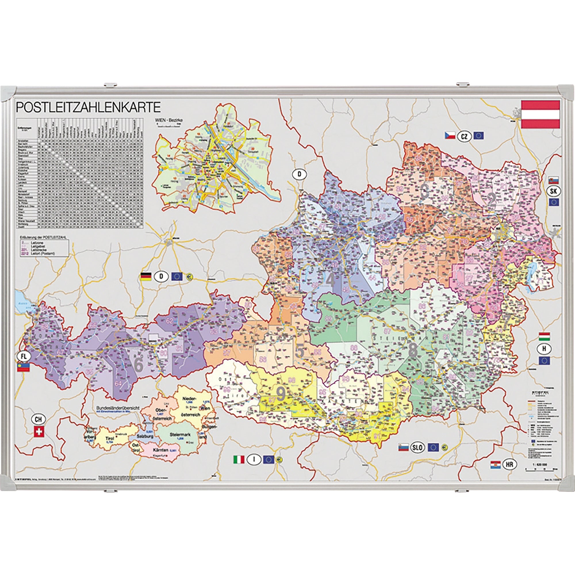 Franken Postleitzahlentafel