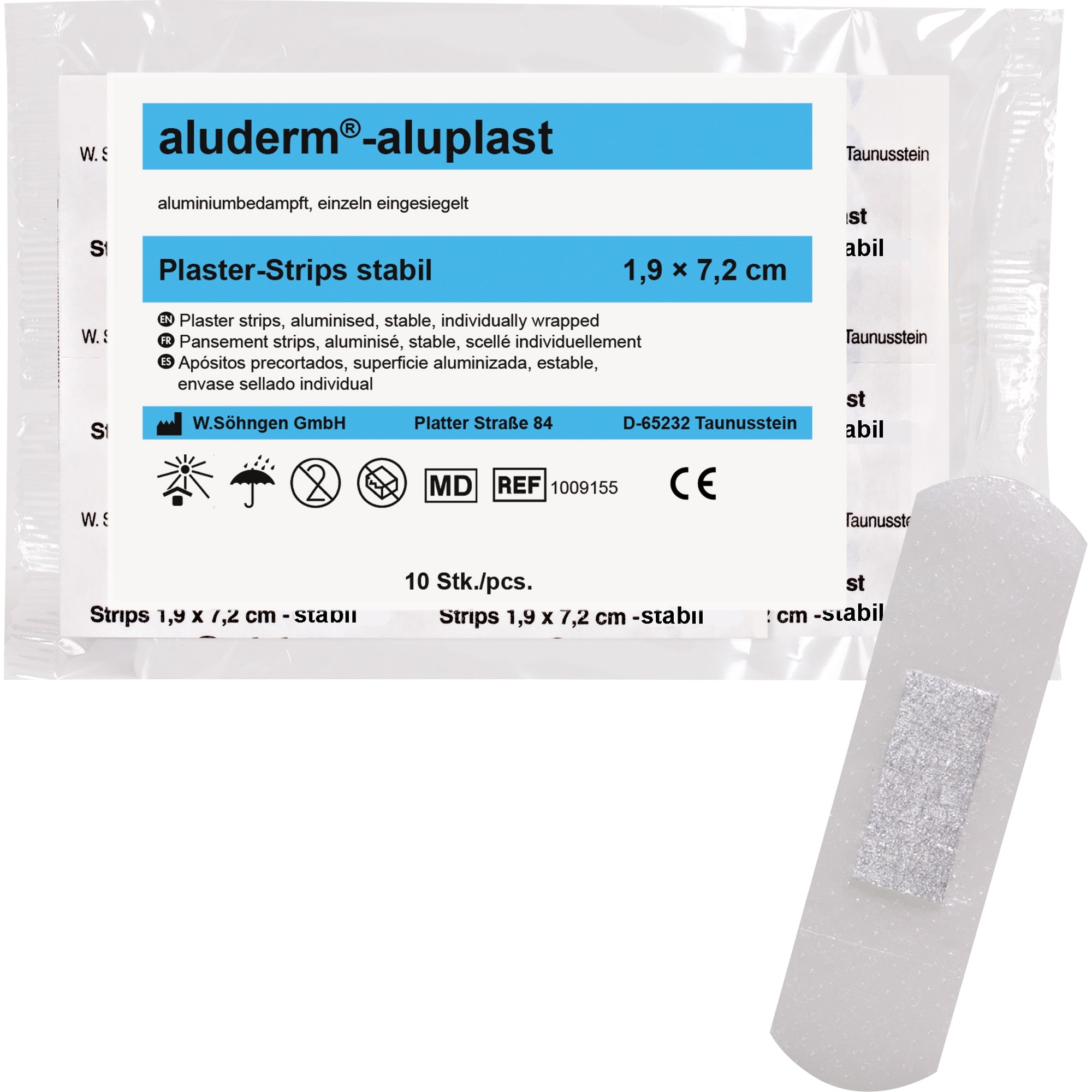 aluderm Pflaster aluplast Strips 1,9x7,2cm 10 St.