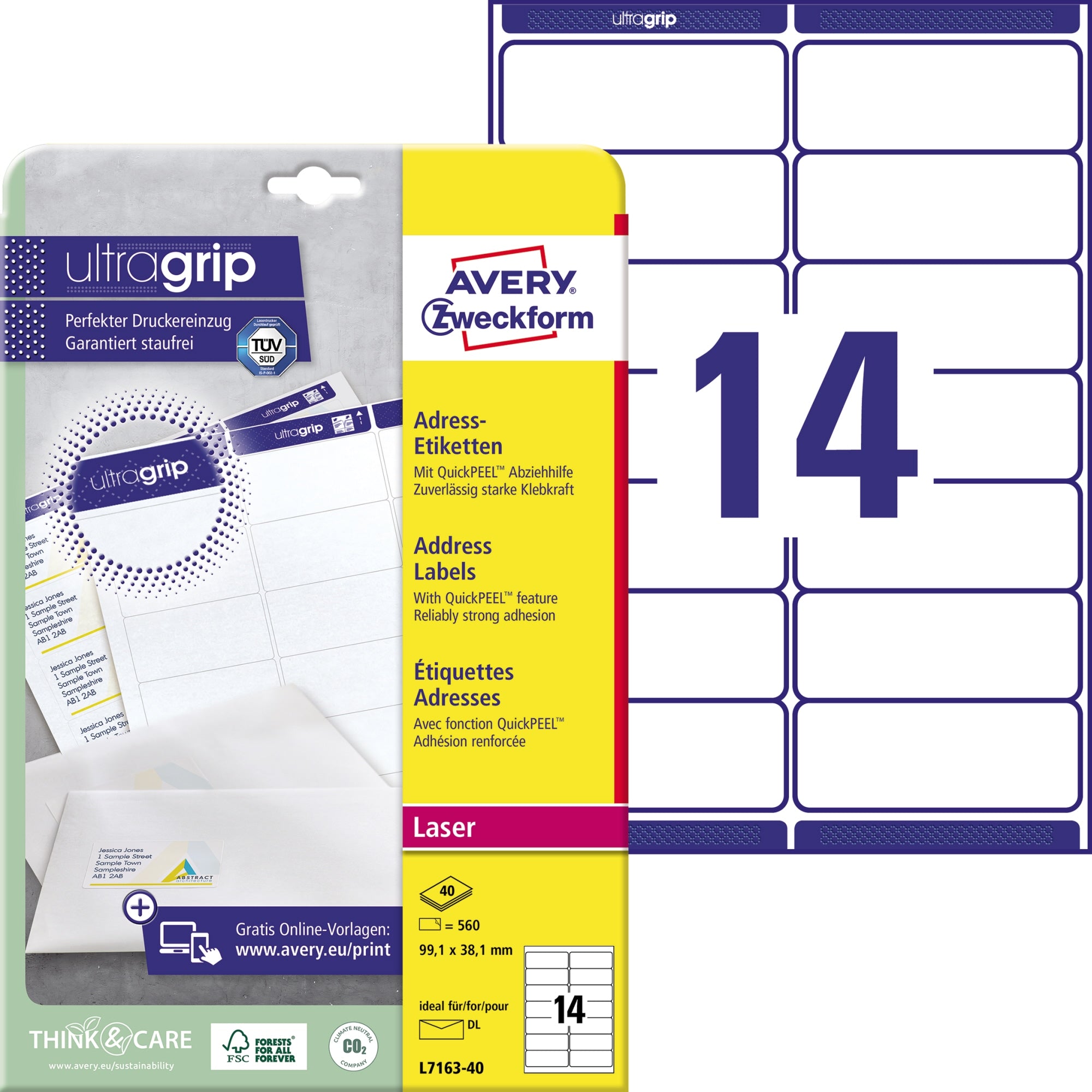 Avery Adressetikett ultragrip