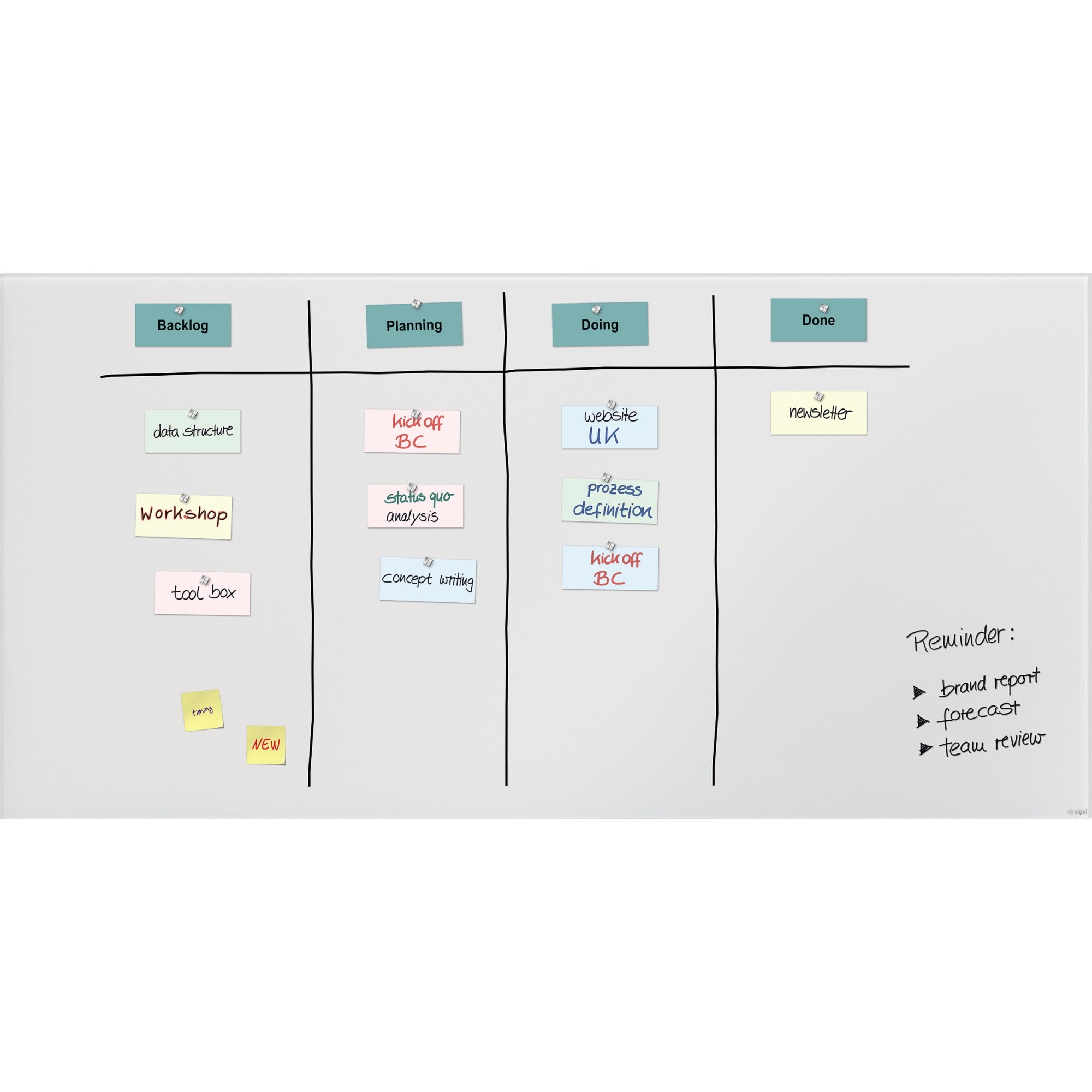 Sigel Glasboard Artverum 2000x1000x18mm mt ws