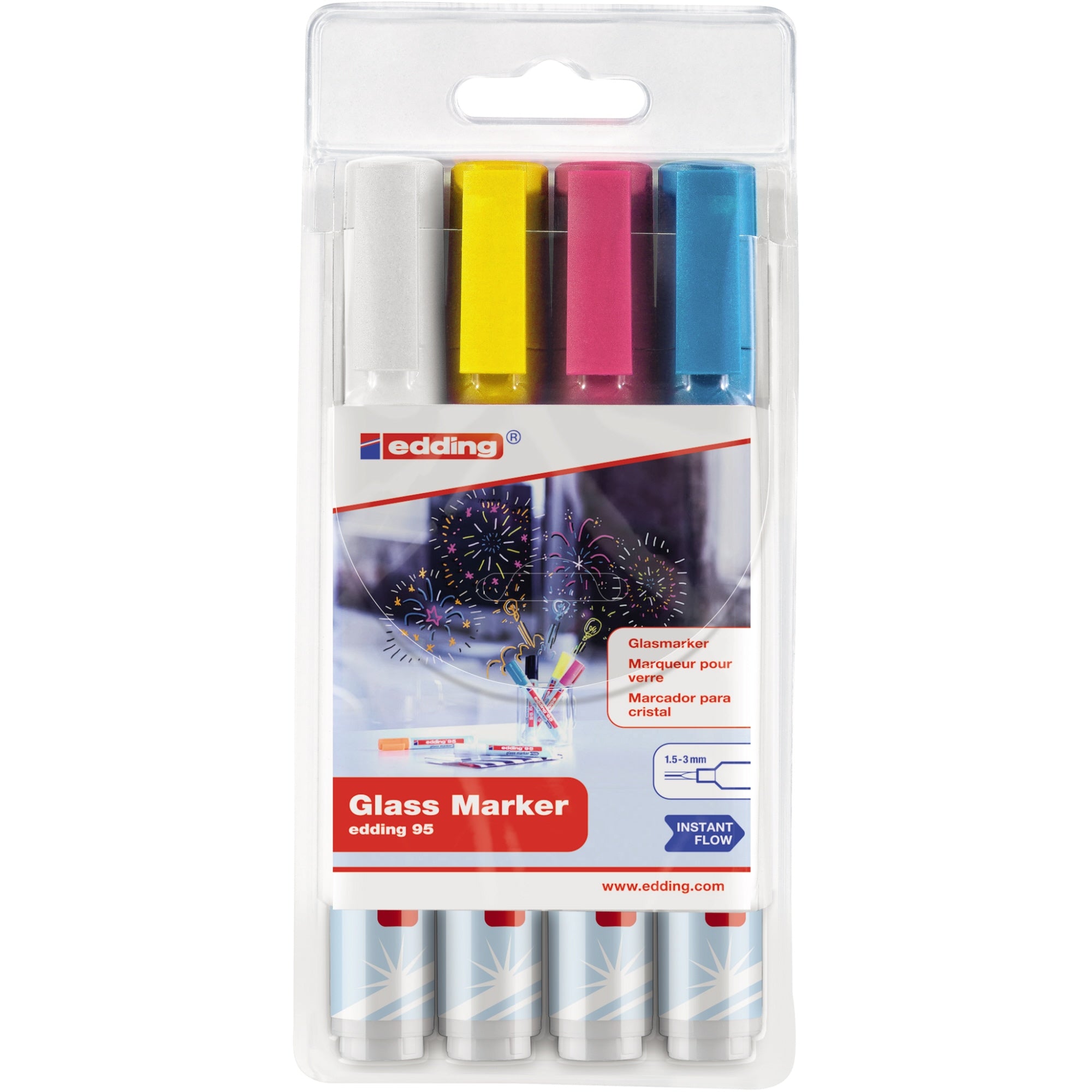 edding Glasboardmarker 95 1,5-3mm sort 4St.