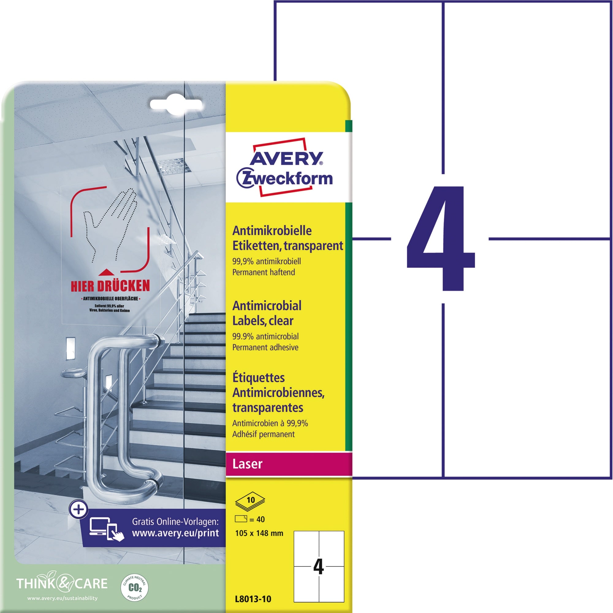 Avery Folienetikett, 105 x 148 mm (B x H)