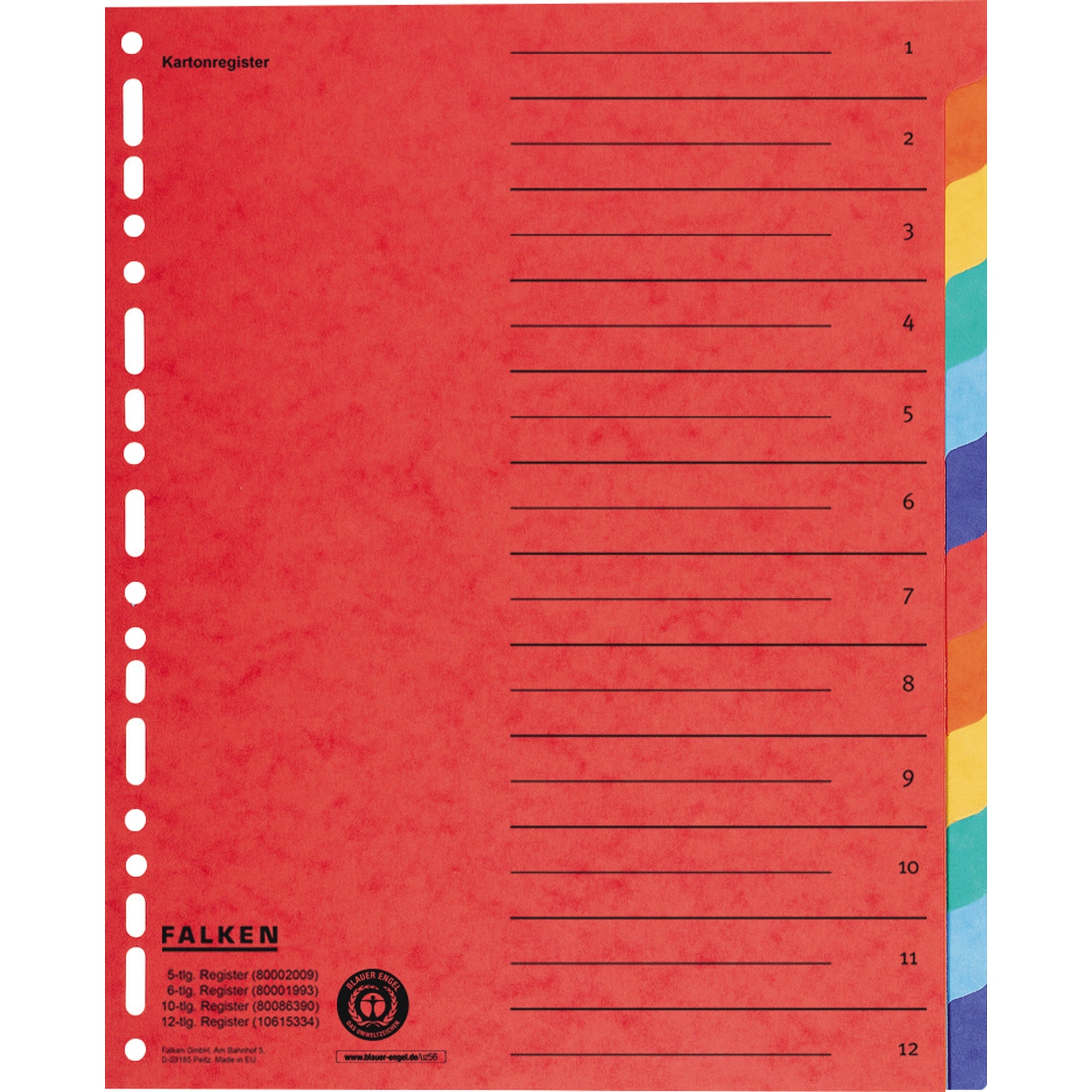 Falken Ordnerregister, DIN A4, Überbreite