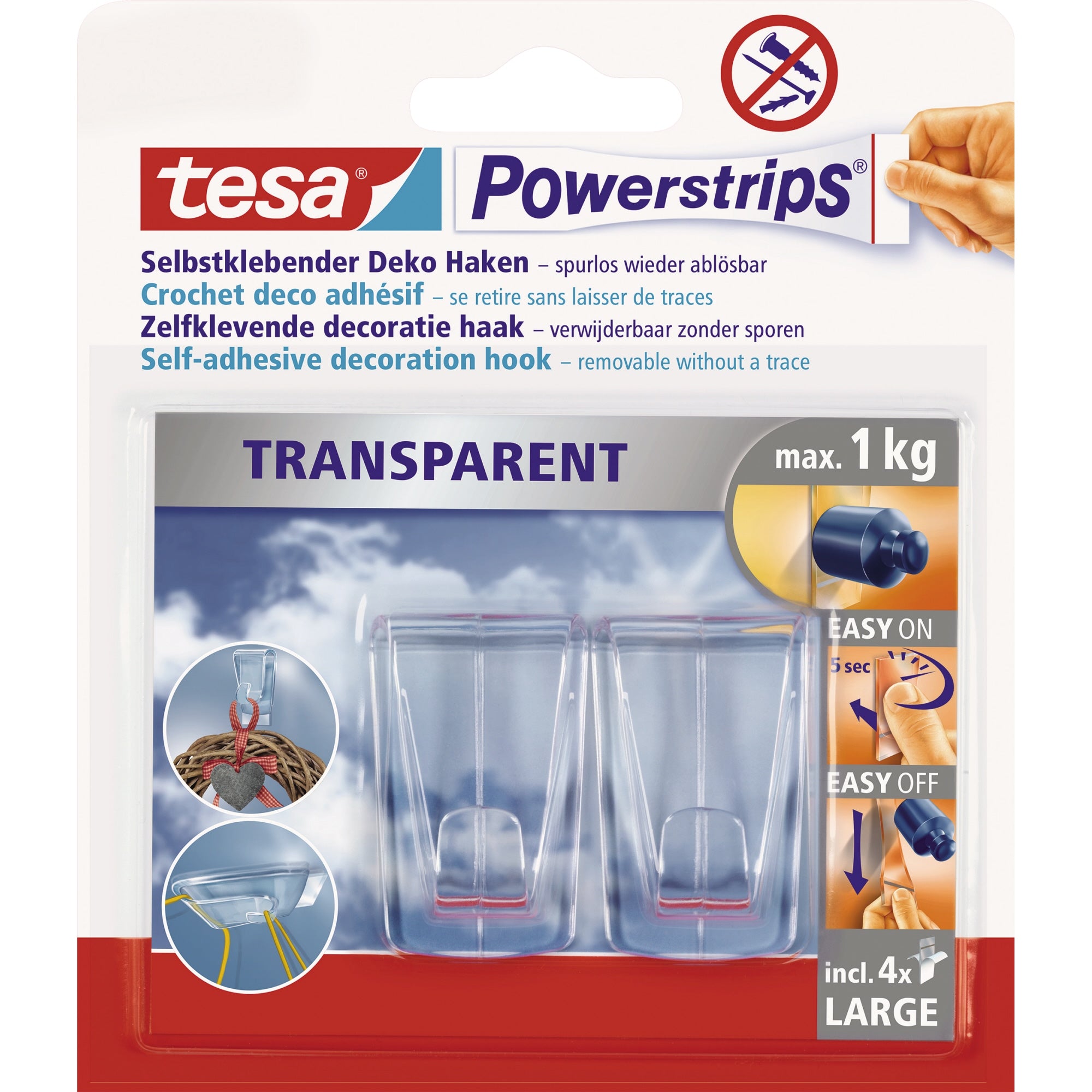 tesa Haken Powerstrips® transparent XL