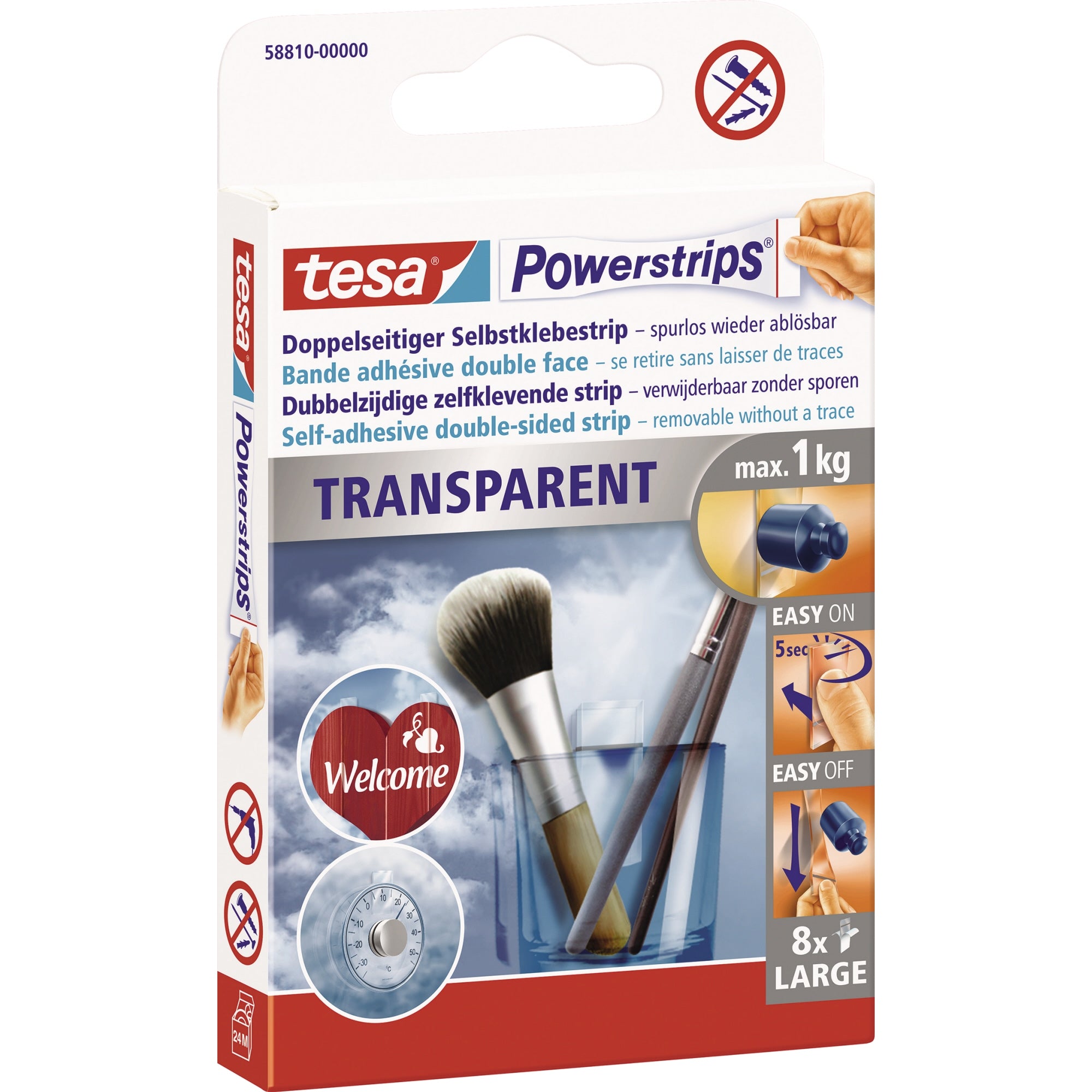 tesa Klebepad Powerstrips® transparent Large