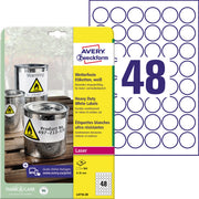 Avery Zweckform Folienetikett 30mm rund ws 960St