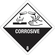 DR-Label Hinweisetikett Gefahrgutklasse 8