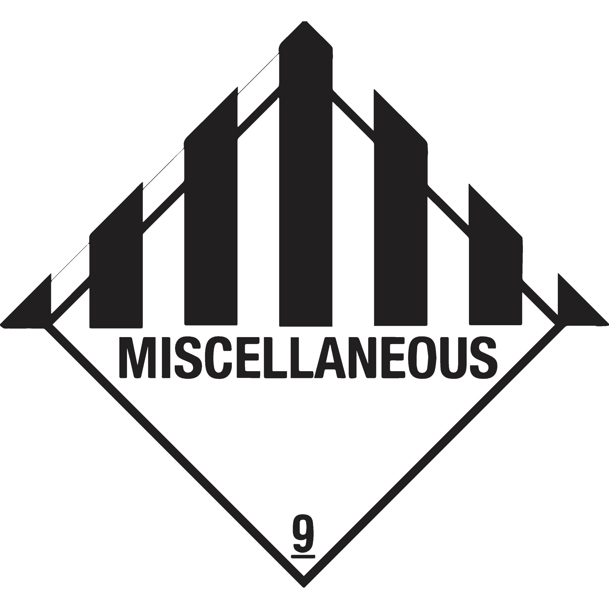 DR-Label Hinweisetikett Gefahrgutklasse 9