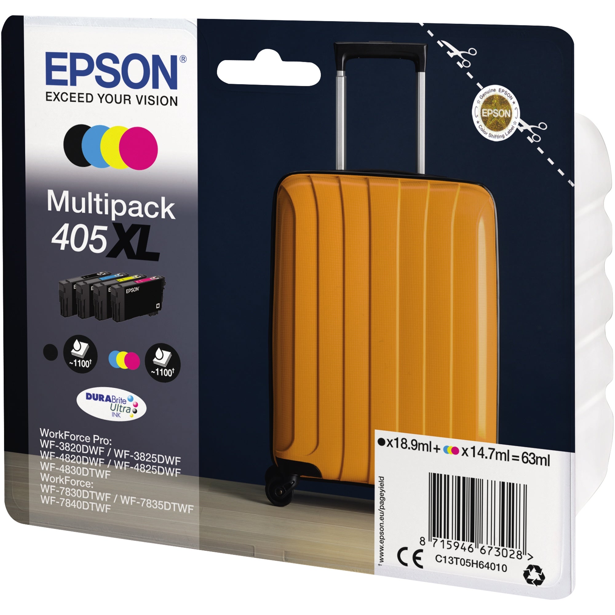 Epson Tintenpatrone, schwarz, cyan, magenta, gelb