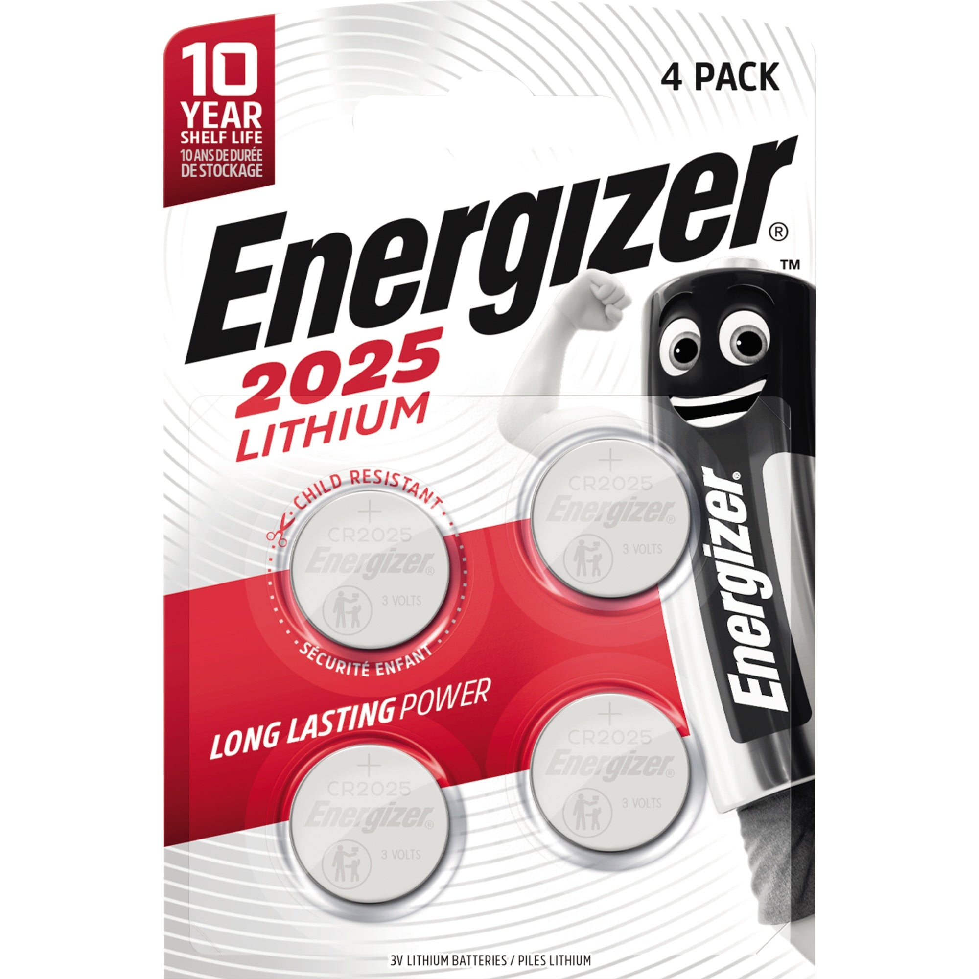 Energizer Knopfzelle CR2025 Lithium 4 St.