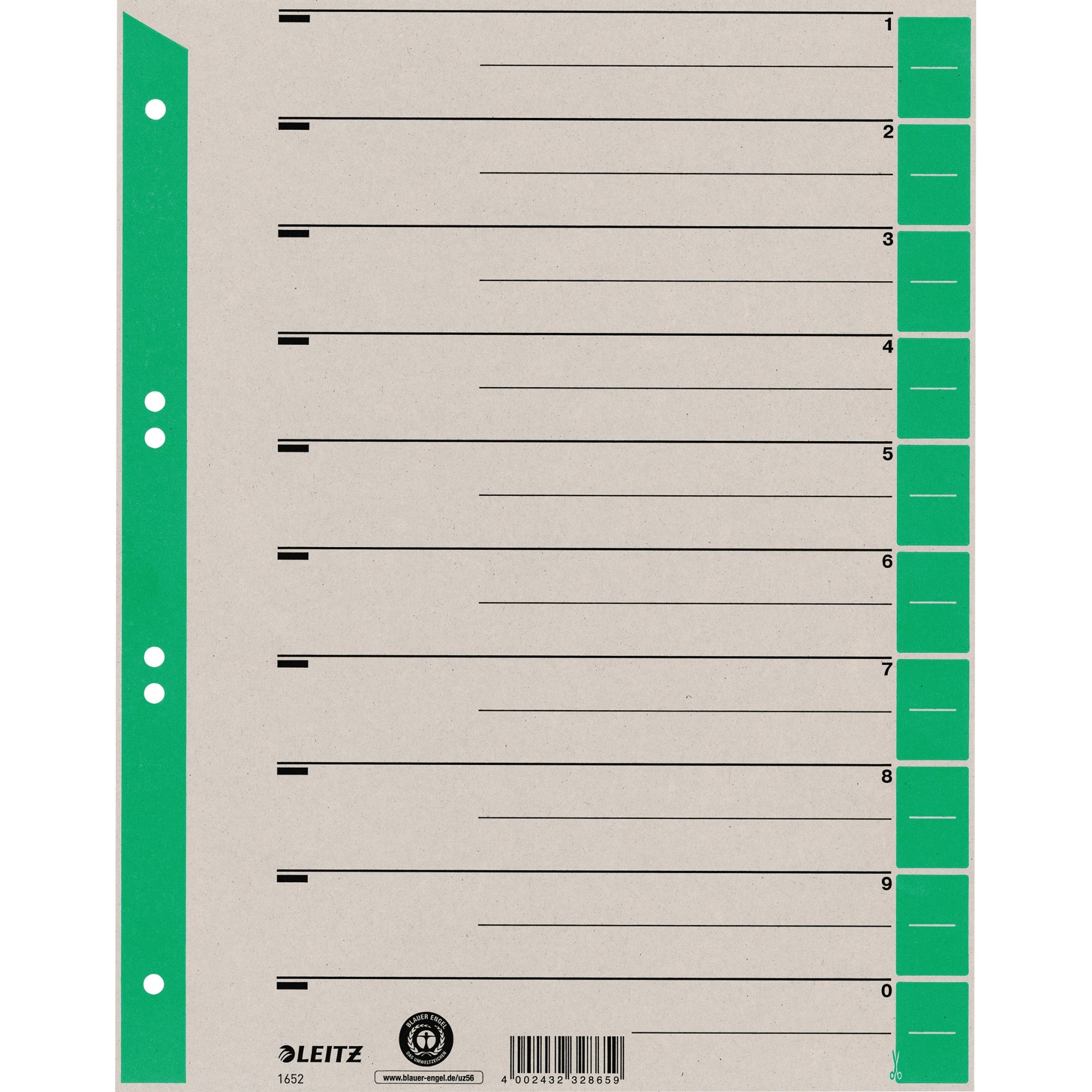 Leitz Trennblatt, DIN A4, Überbreite