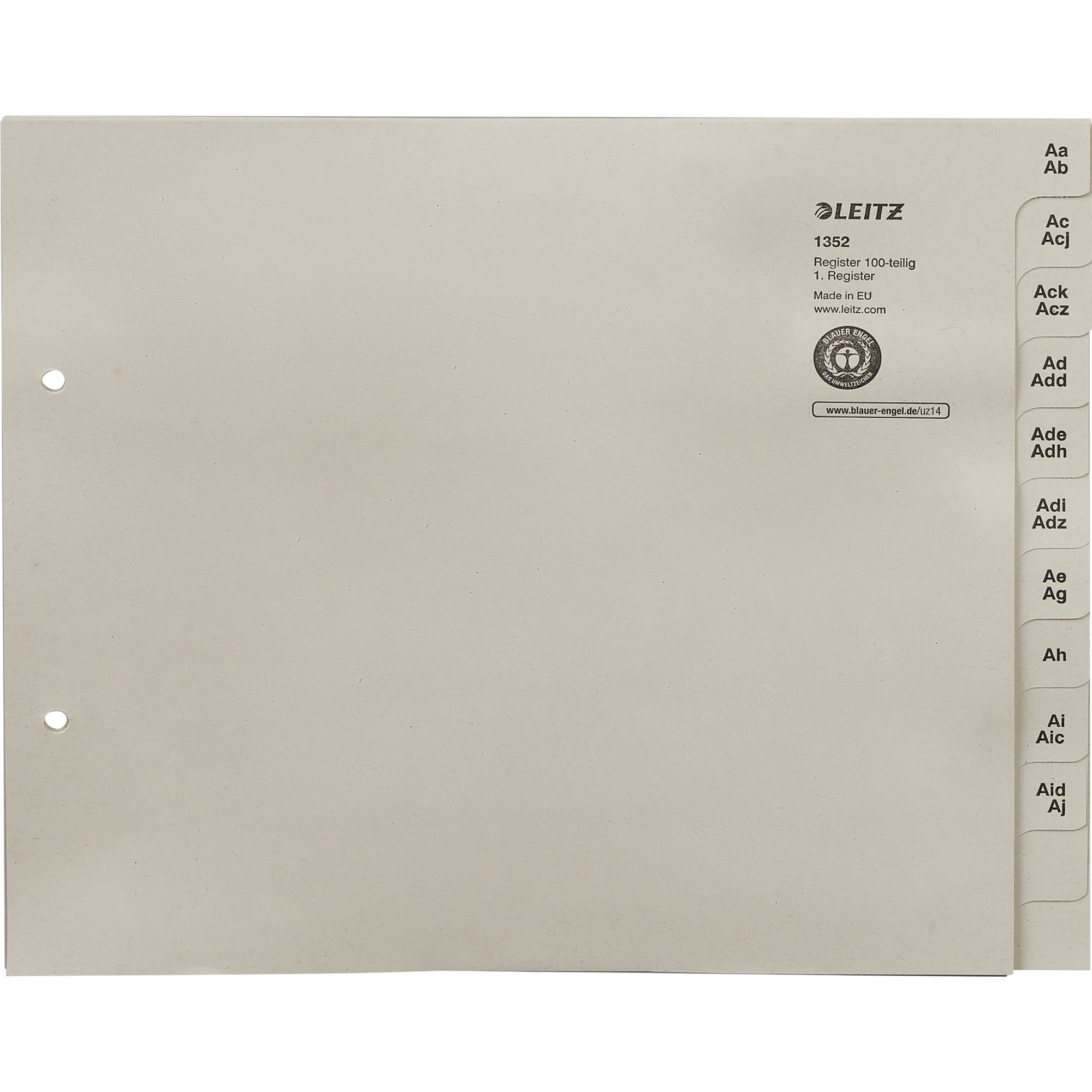 Leitz A-Z Register, DIN A4, Überbreite
