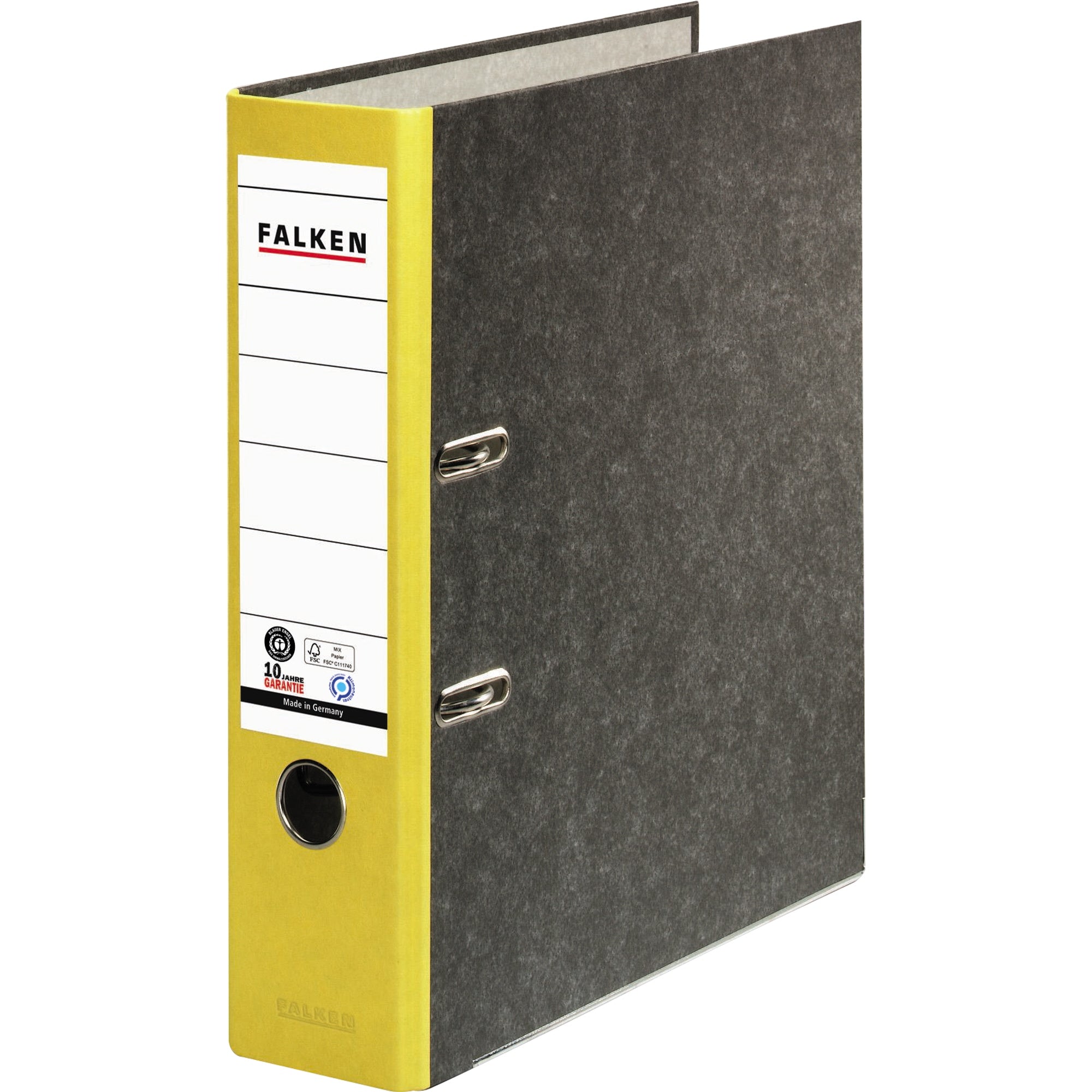 Falken Ordner S80 DIN A4 80mm RC Pappe gelb