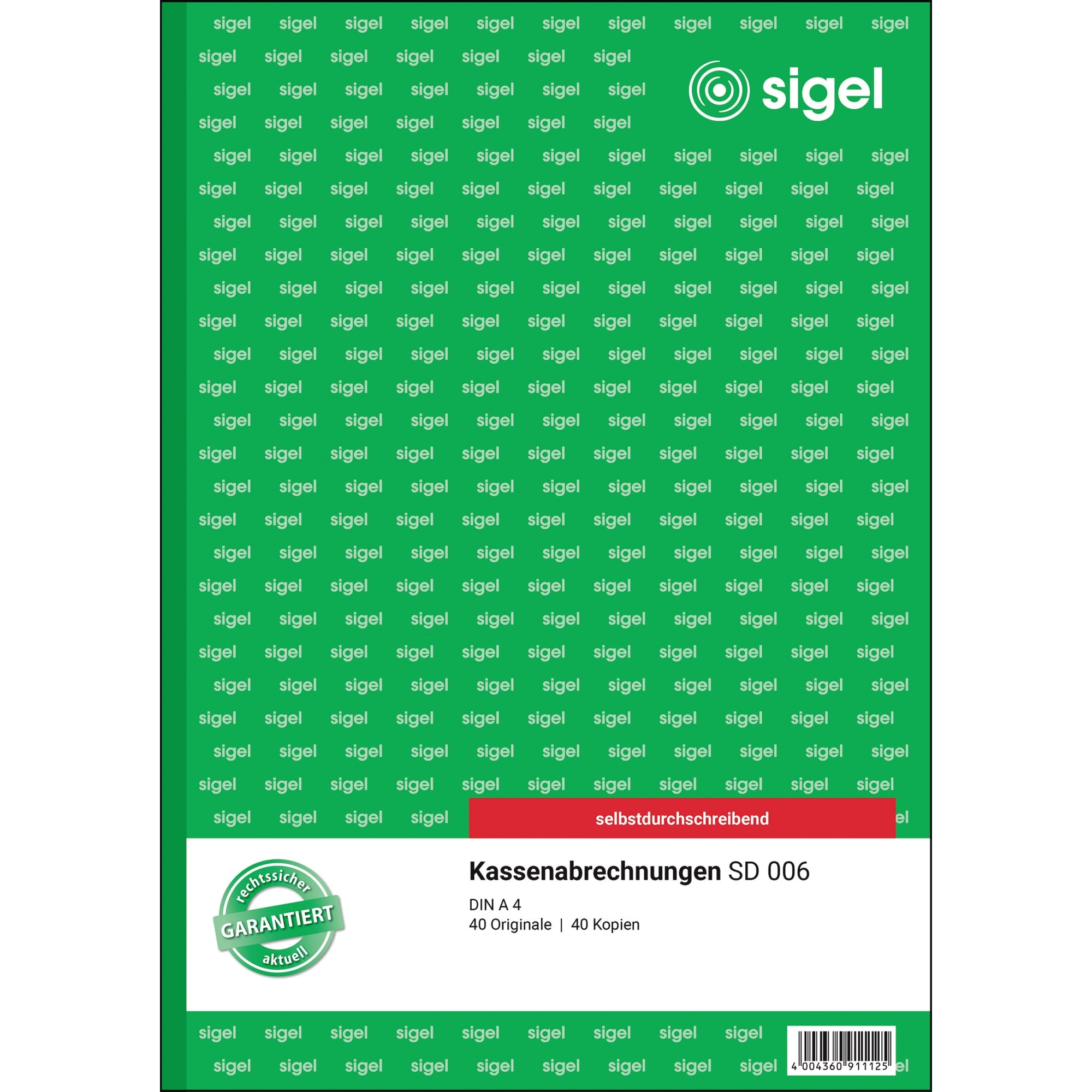 Sigel Kassenabrechnung SD 006