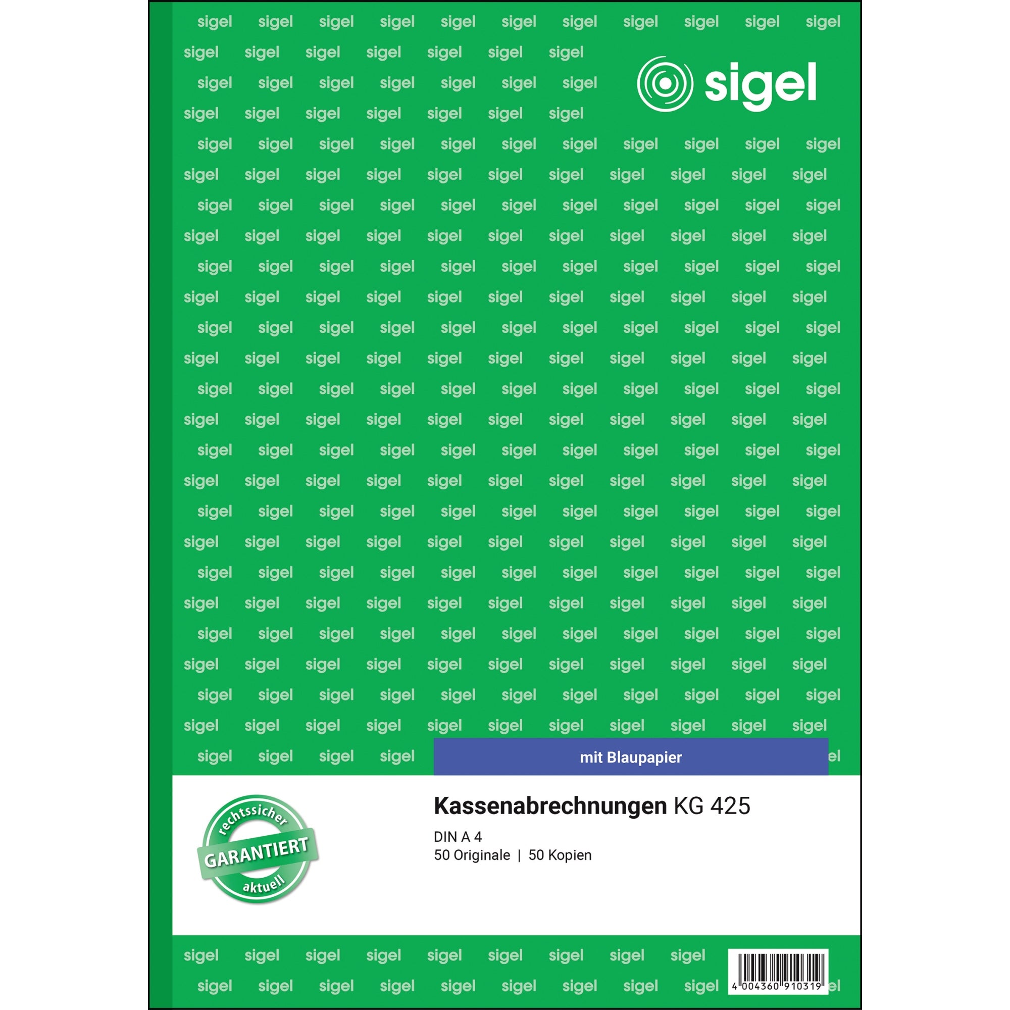 Sigel Kassenabrechnung KG 425
