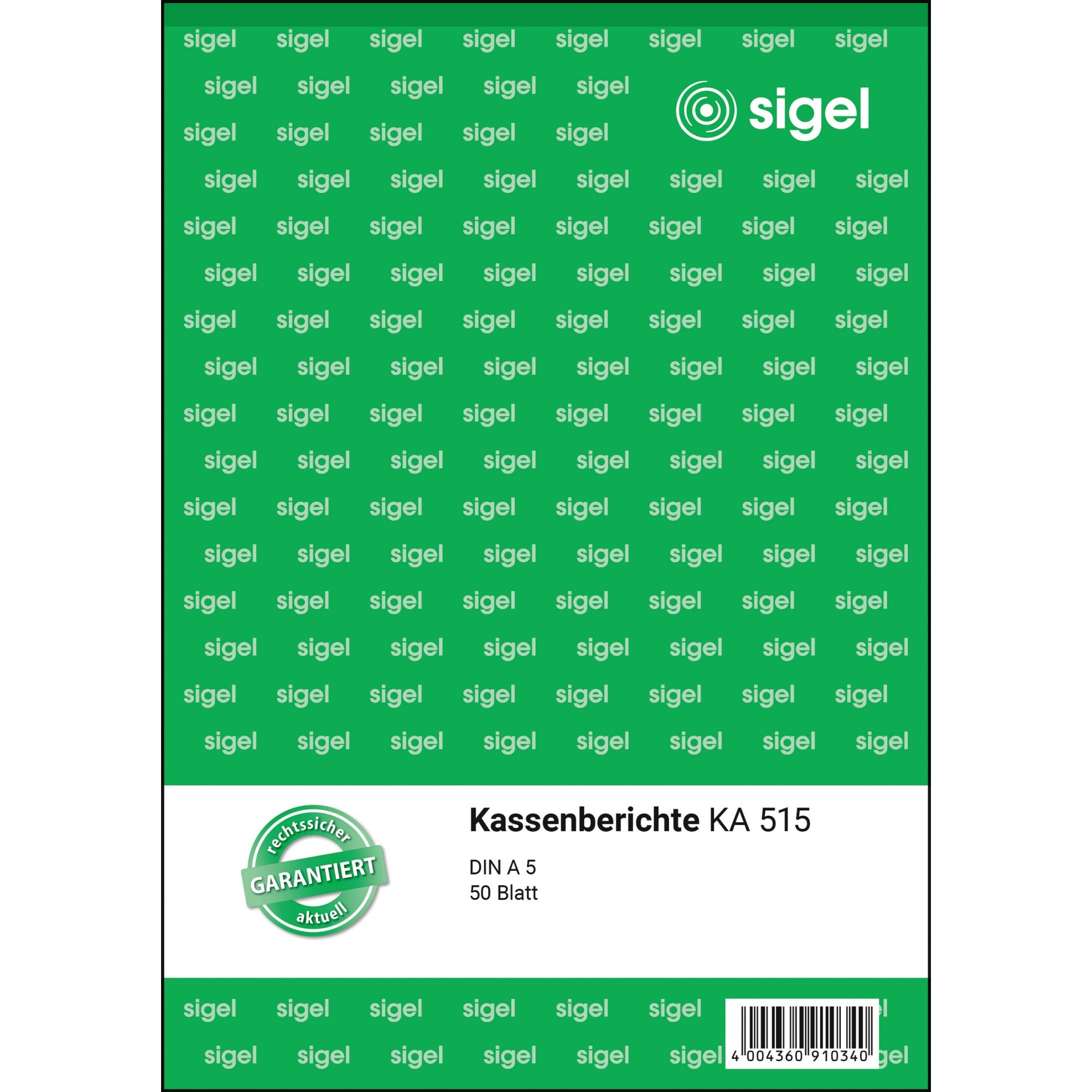 Sigel Kassenbericht KA 515