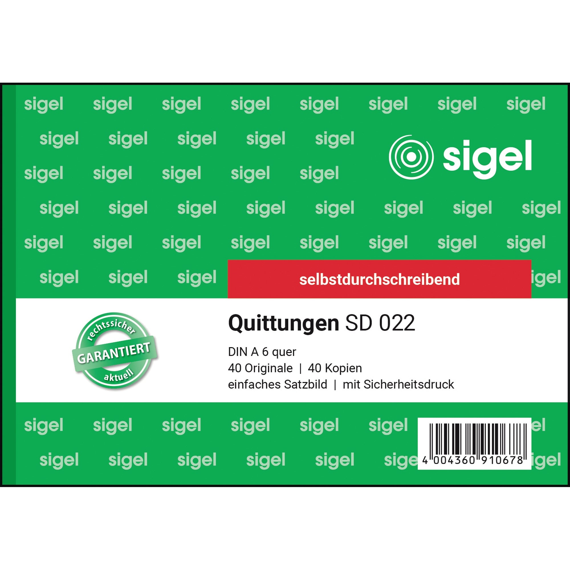 Sigel Quittungsblock SD 022