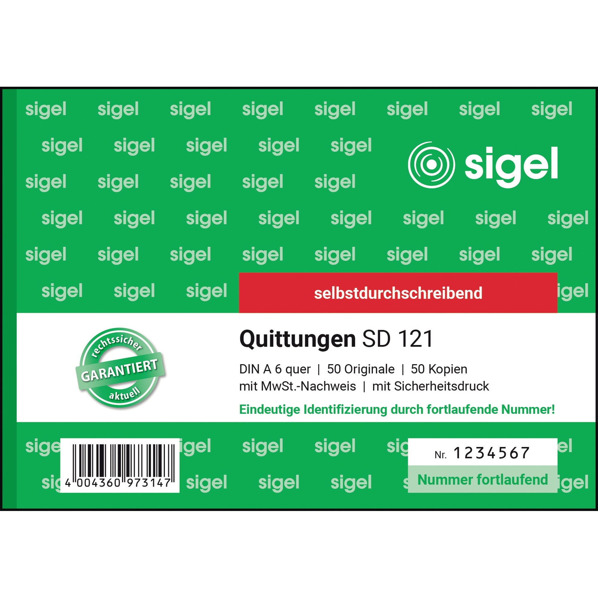 Sigel Quittungsblock SD 121