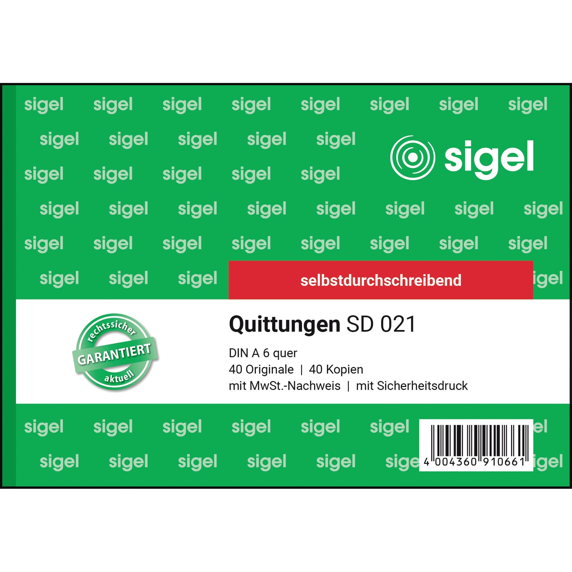 Sigel Quittungsblock SD 021
