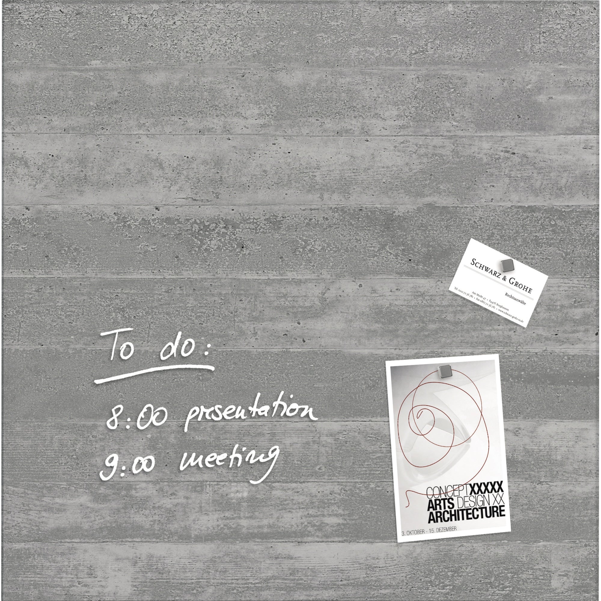 Sigel Glasboard Artverum, design Sichtbeton