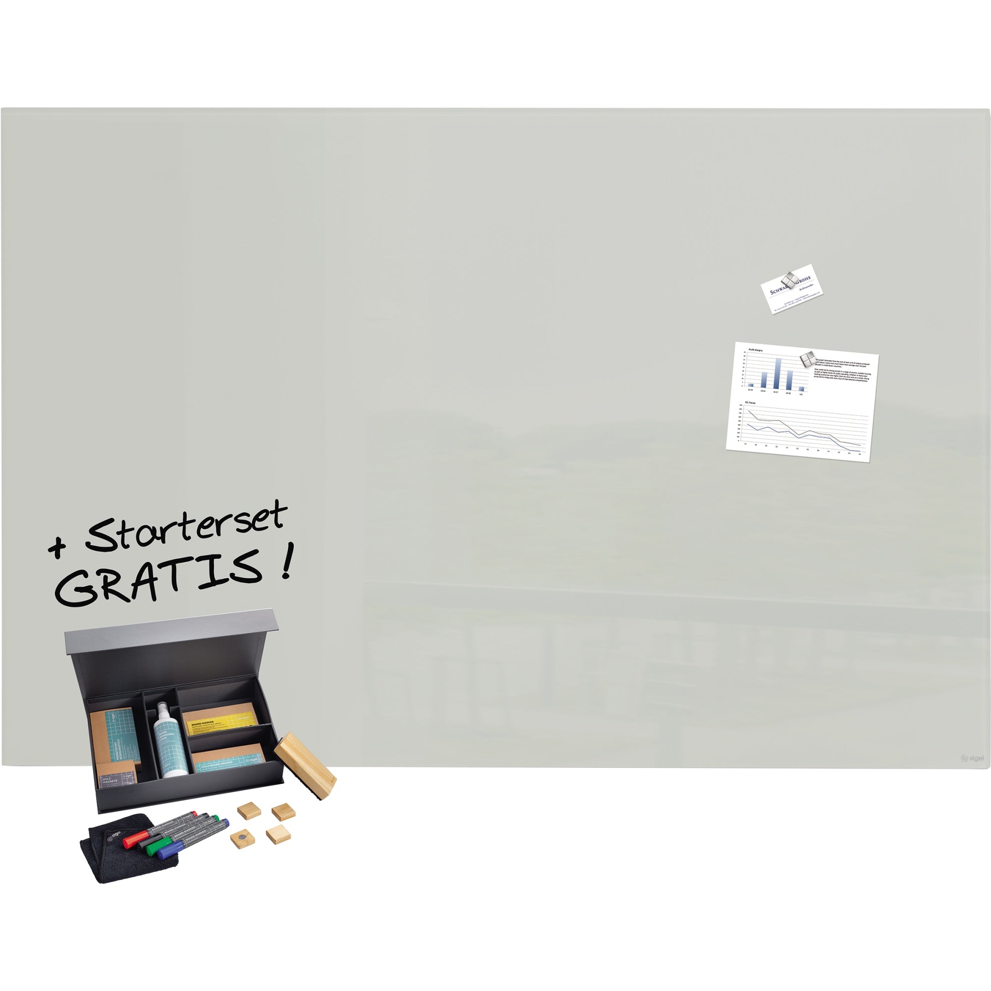 Sigel Glasboard Artverum, grau